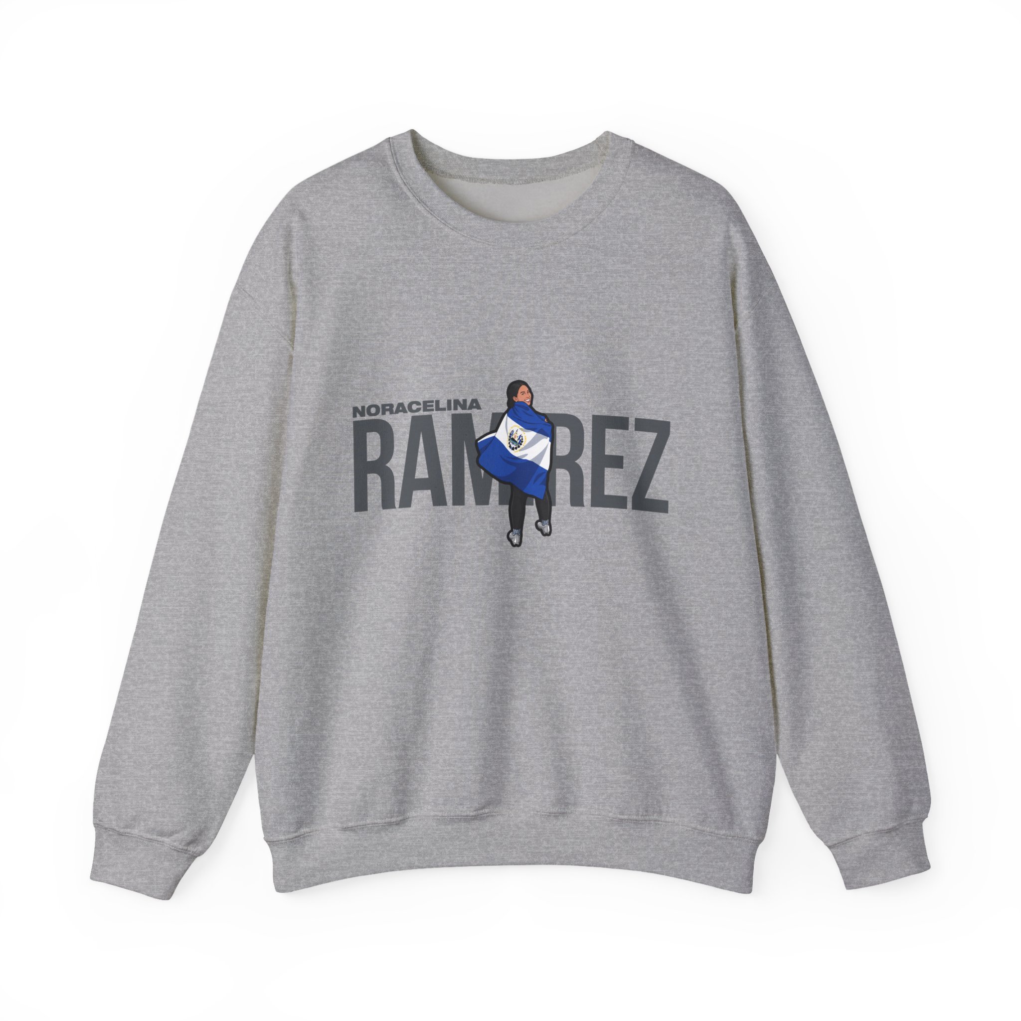 Crewneck Sweatshirt — character_player_name in Grey