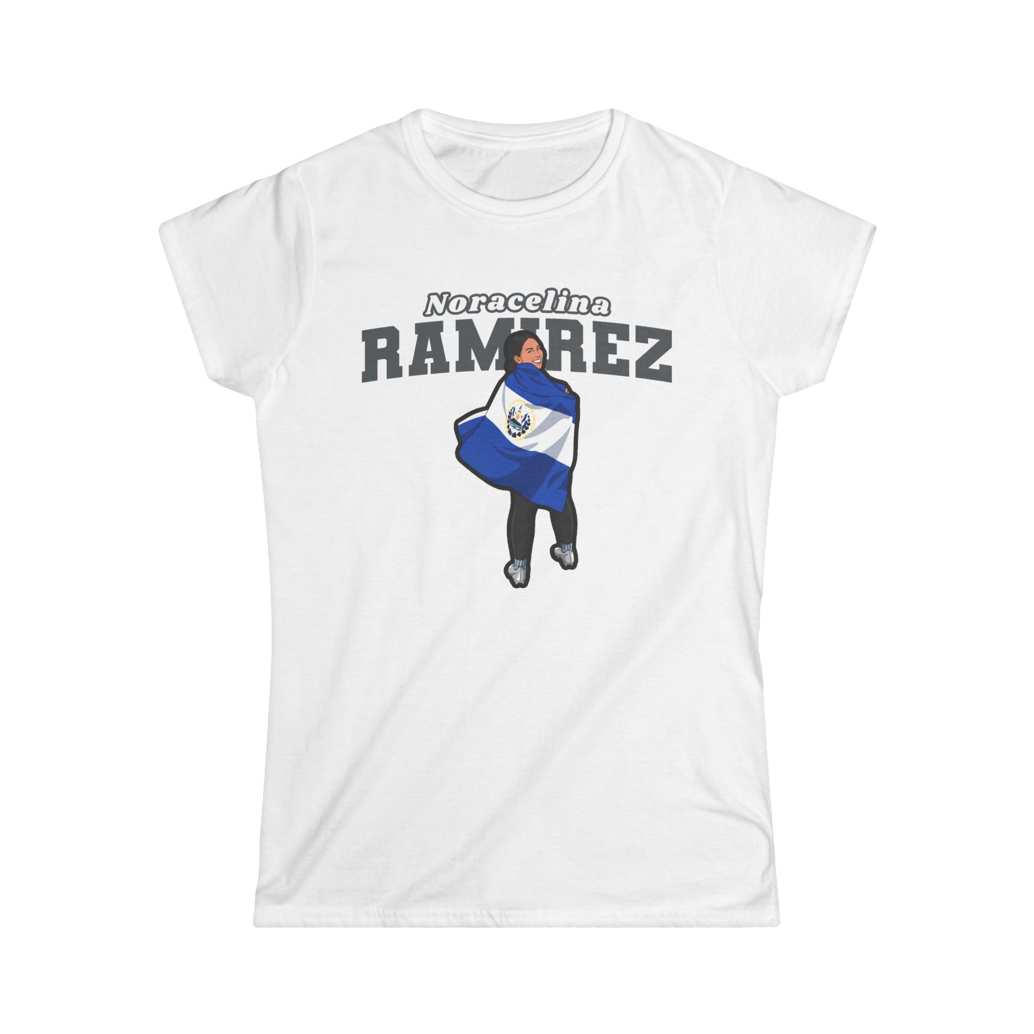 Women's Softstyle Tee — character_name_arch in White