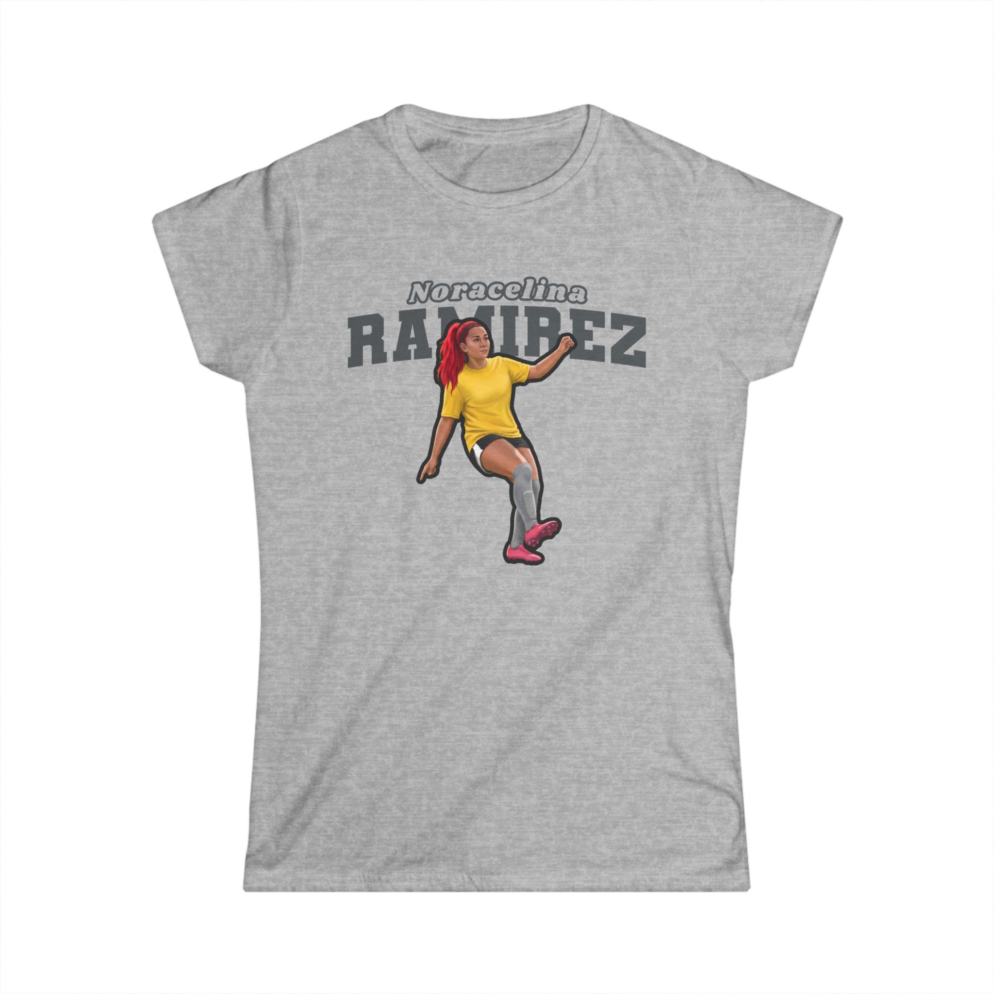 Women's Softstyle Tee — character_name_arch in Grey