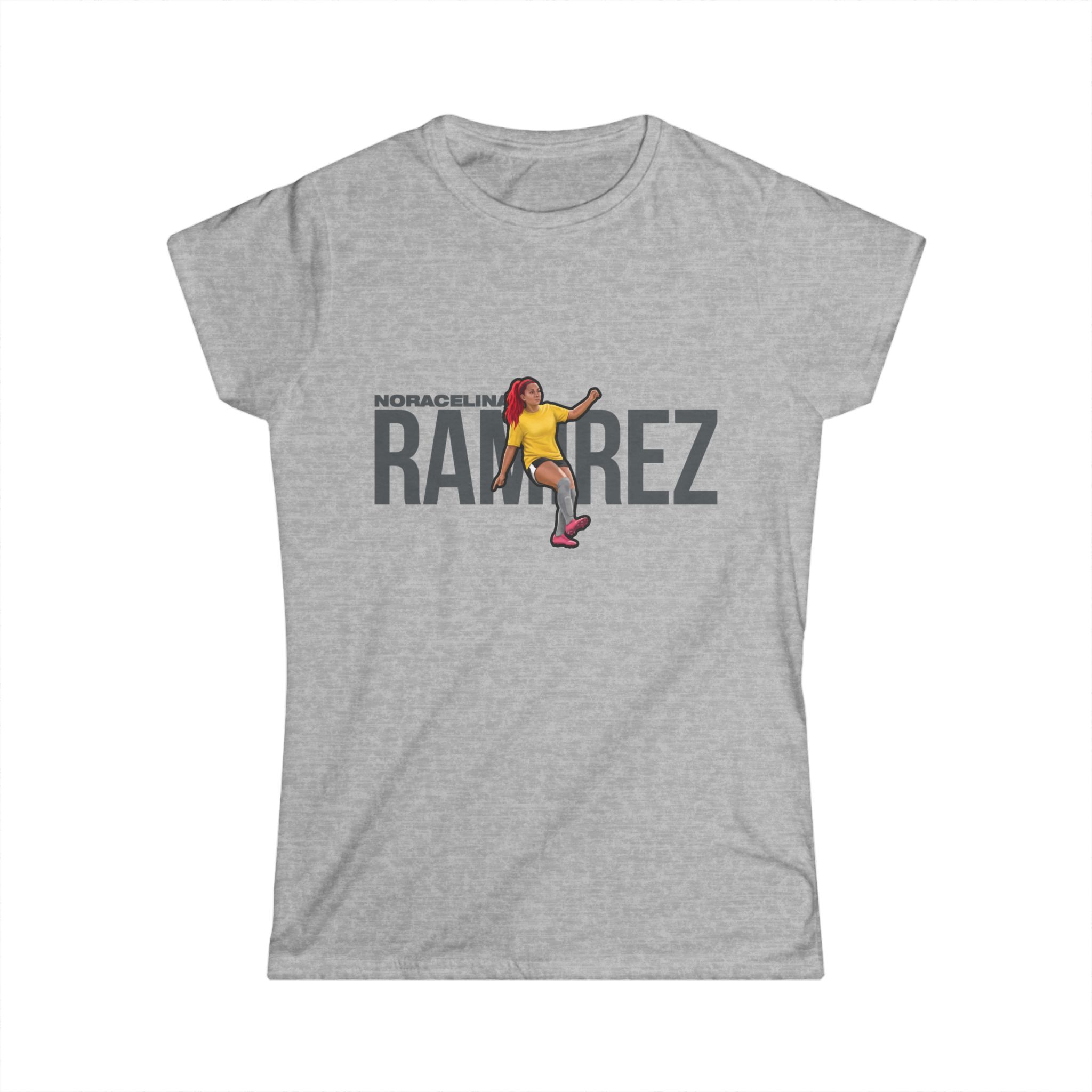 Women's Softstyle Tee — character_player_name in Grey