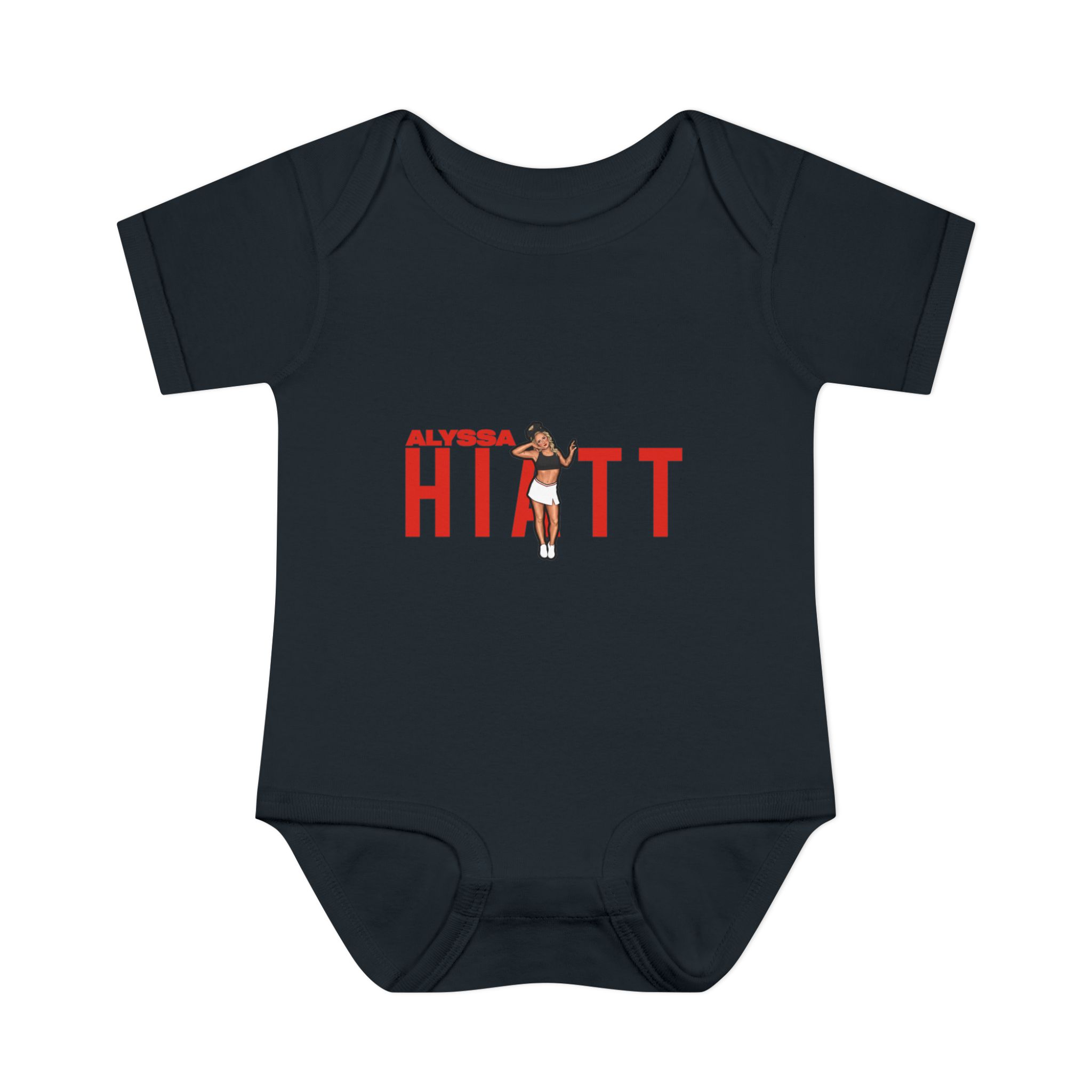 Baby Onesie — character_player_name in Black