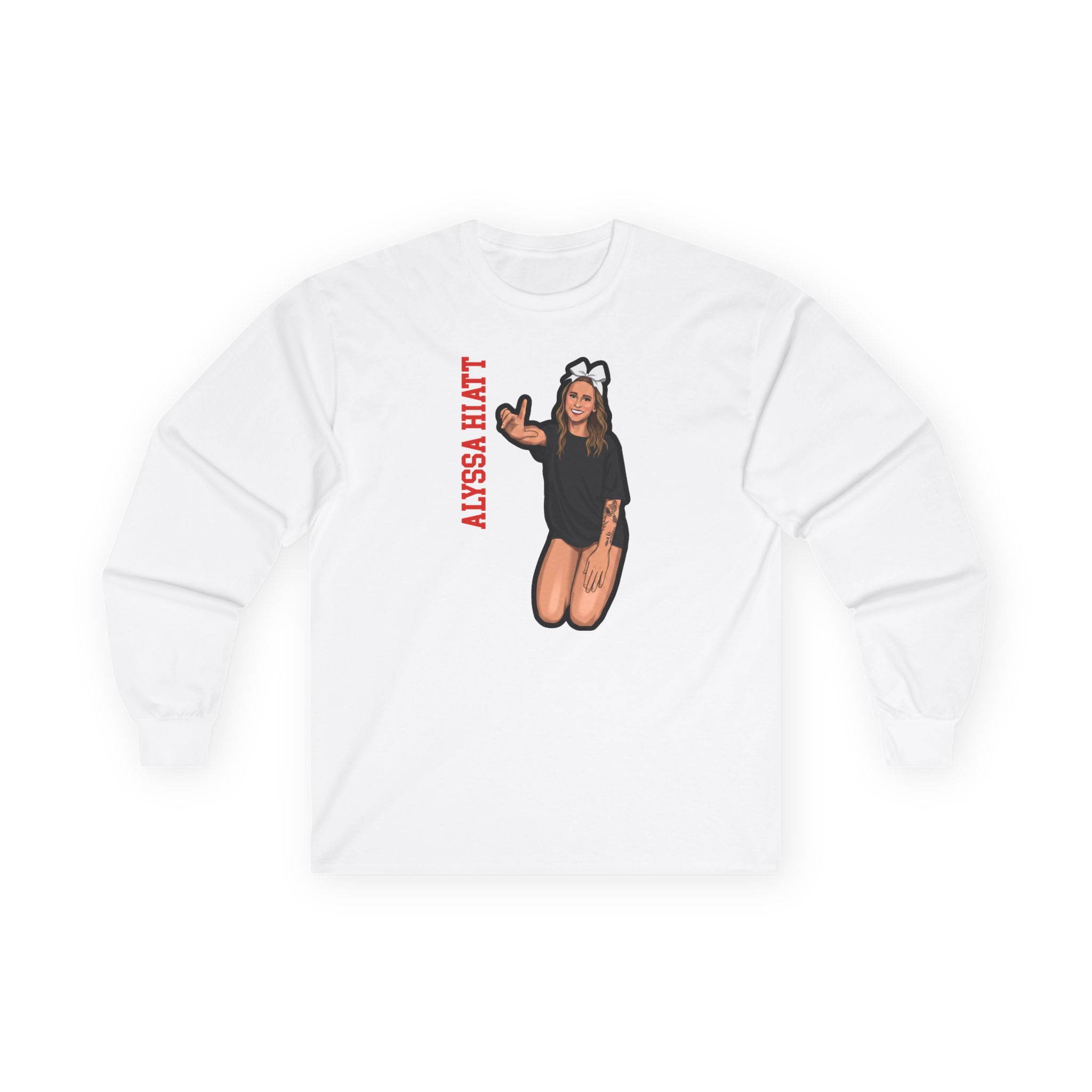 Long Sleeve Tee — character_name_vertical in White