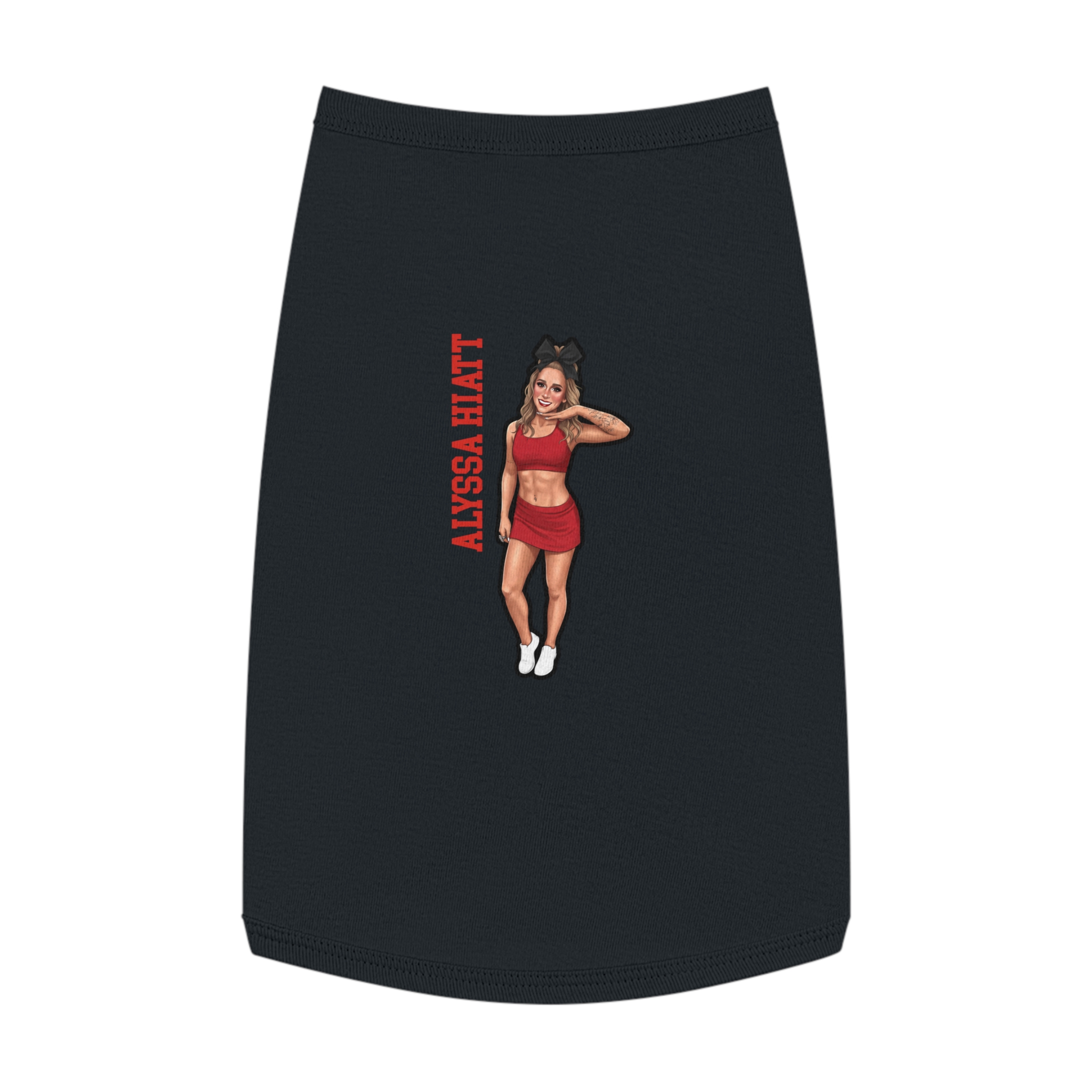 Pet Tank Top — character_name_vertical in Black