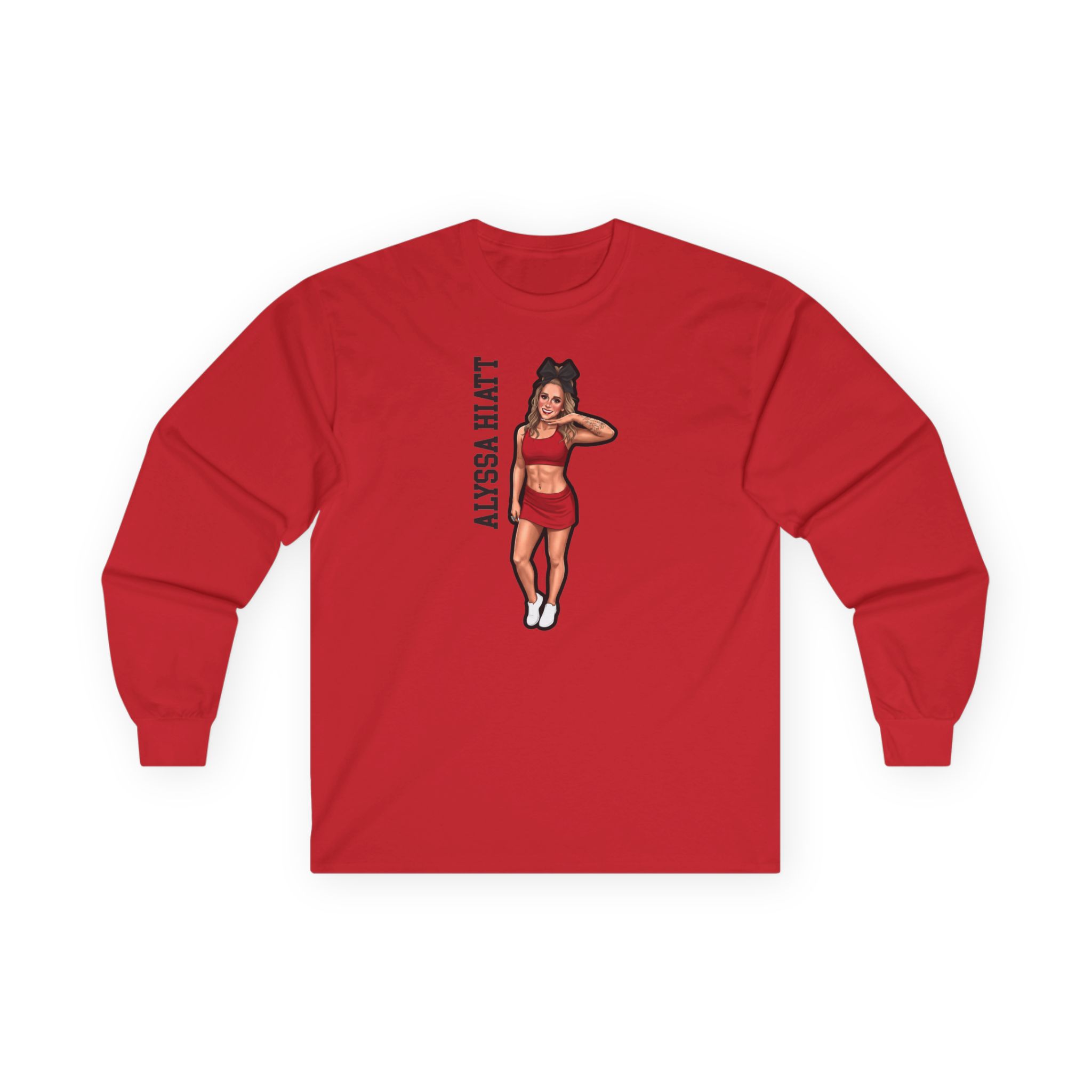 Long Sleeve Tee — character_name_vertical in Red