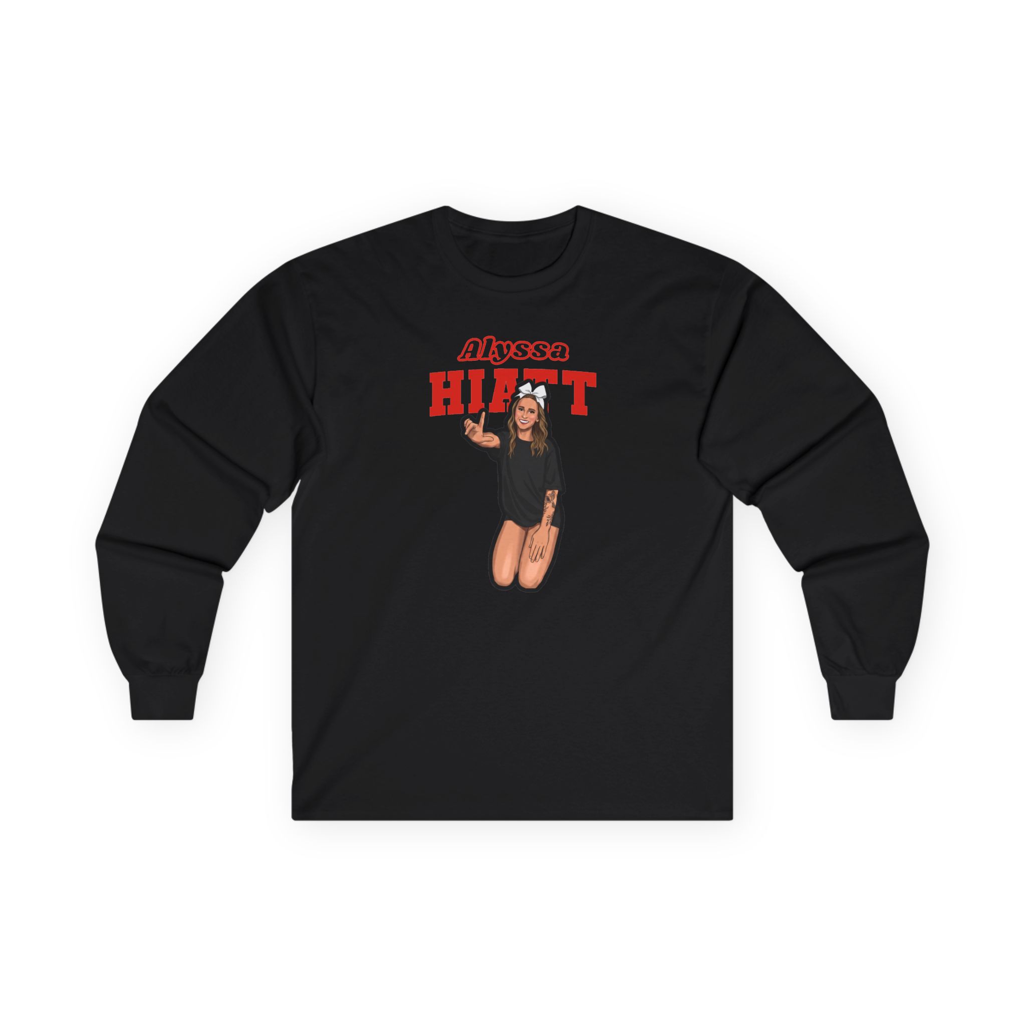 Long Sleeve Tee — character_name_arch in Black