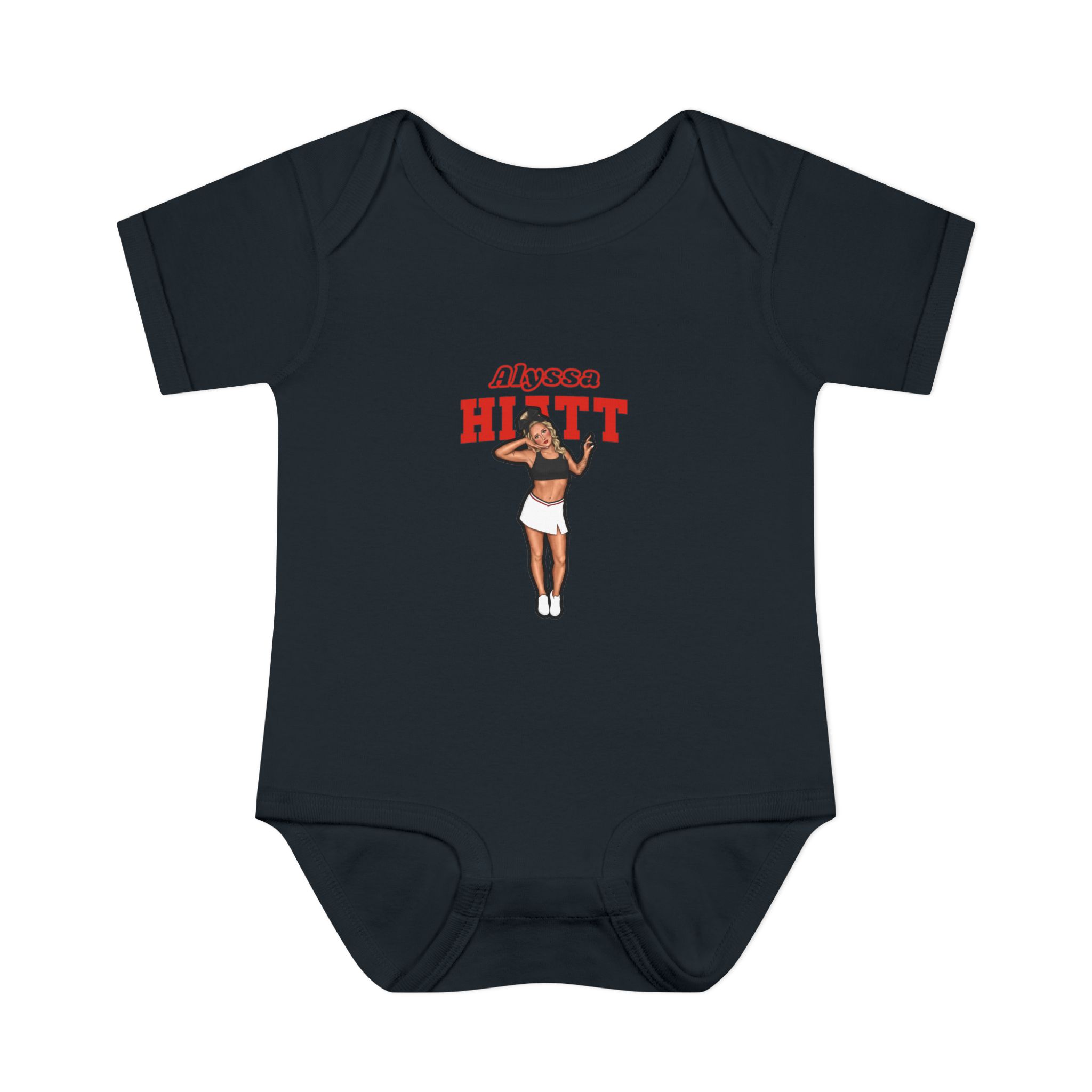 Baby Onesie — character_name_arch in Black