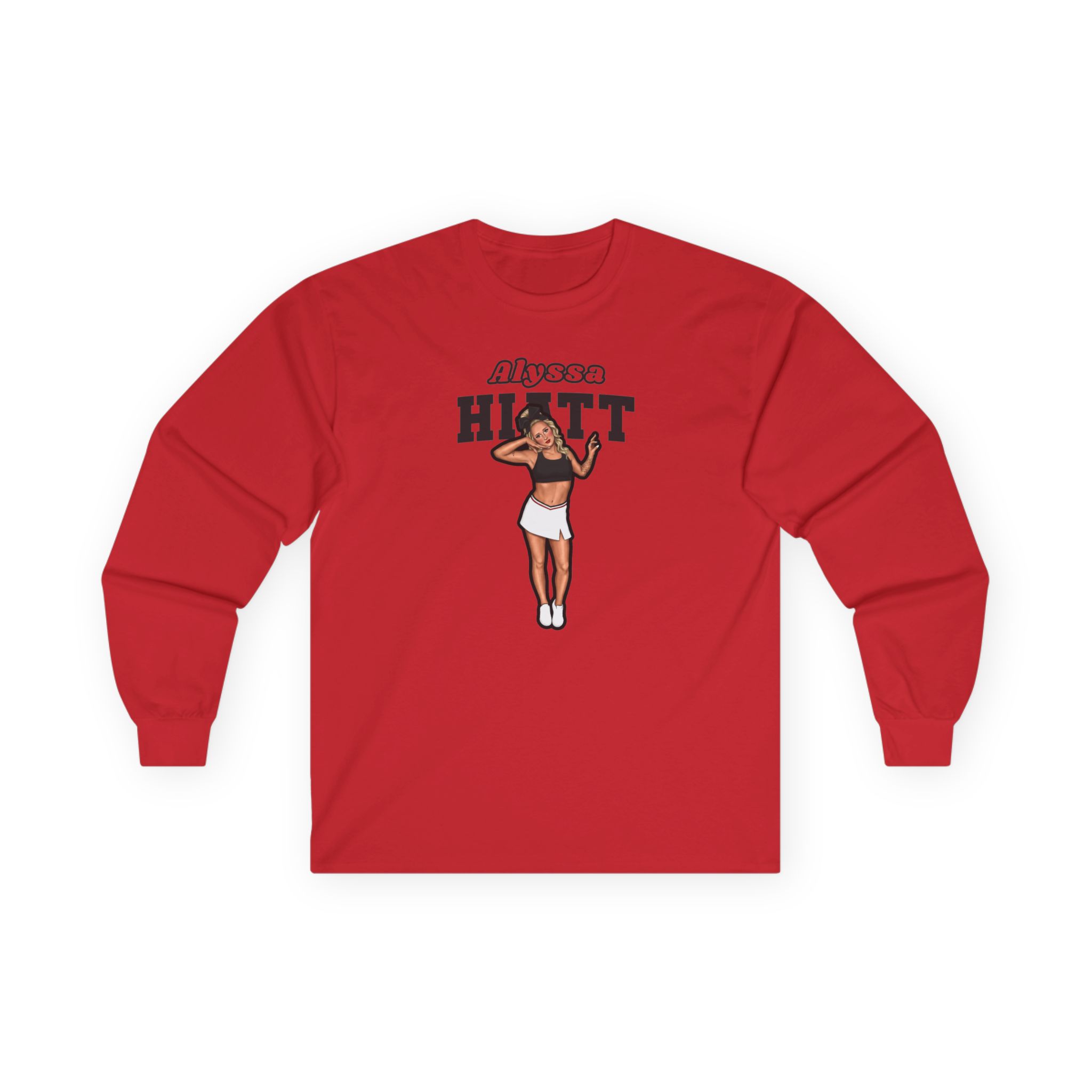 Long Sleeve Tee — character_name_arch in Red