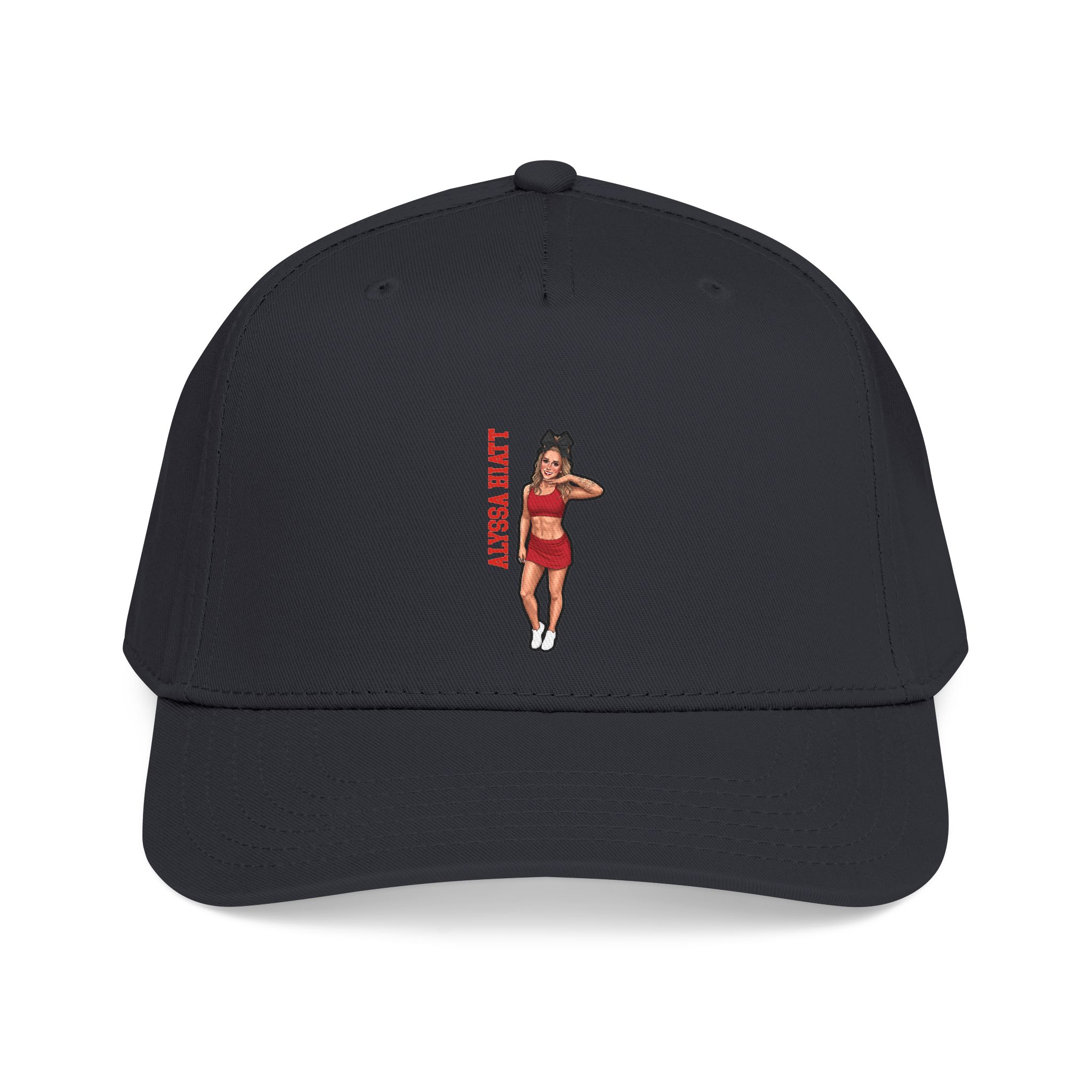Baseball Cap — character_name_vertical in Black