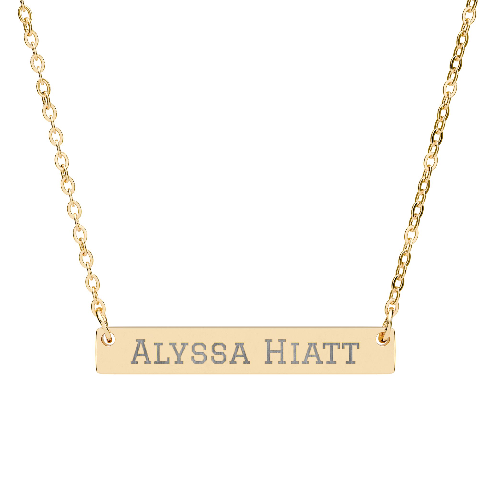 Engraved Bar Necklace — Classic in Gold