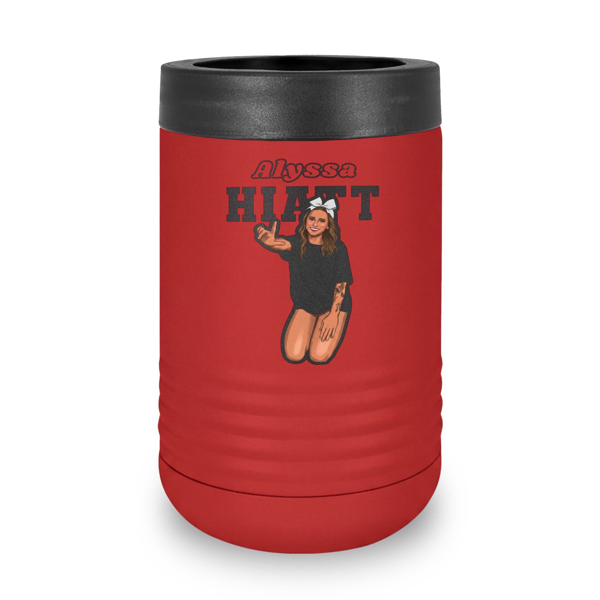 Stainless Can Cooler — character_name_arch in Red