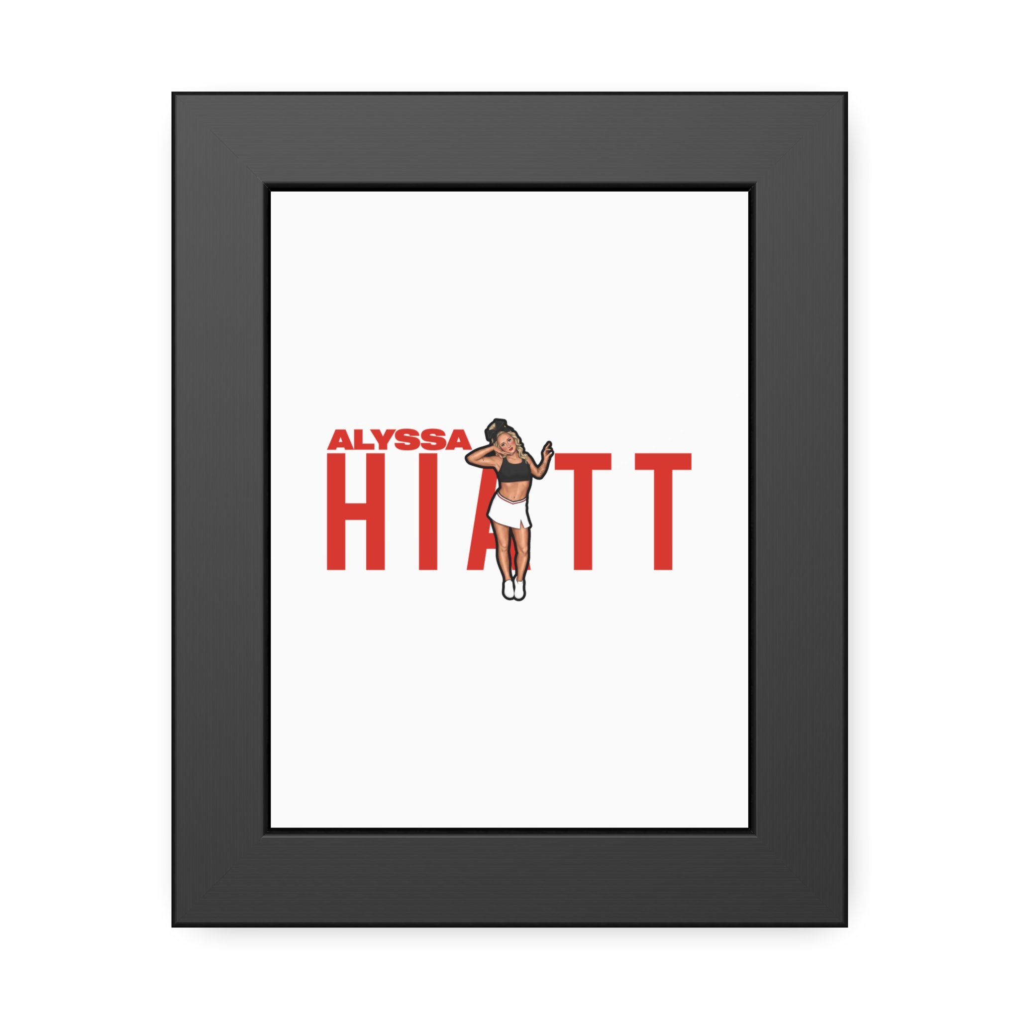Framed Poster — character_player_name in Black
