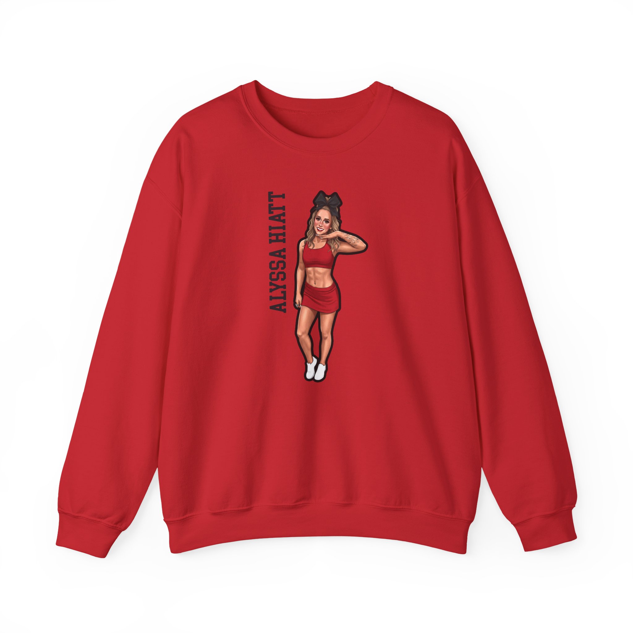 Crewneck Sweatshirt — character_name_vertical in Red