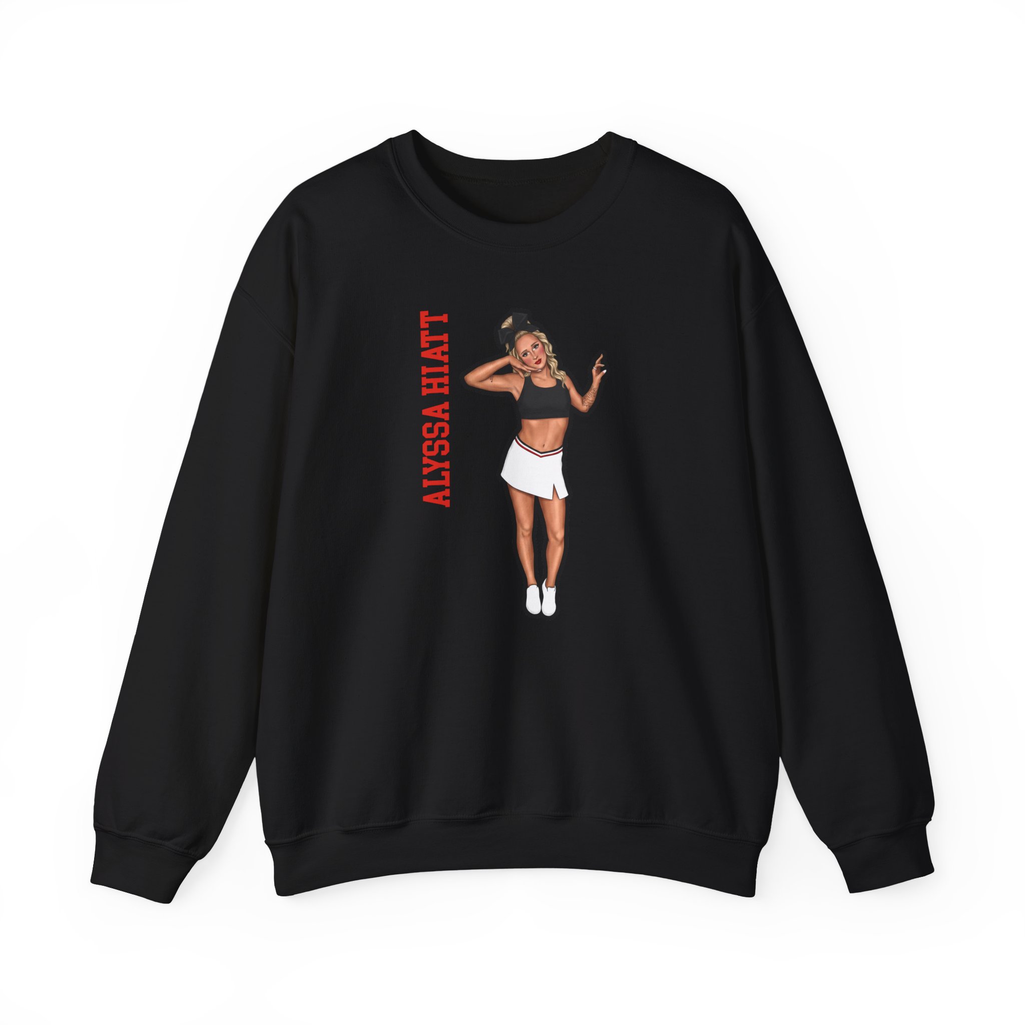 Crewneck Sweatshirt — character_name_vertical in Black