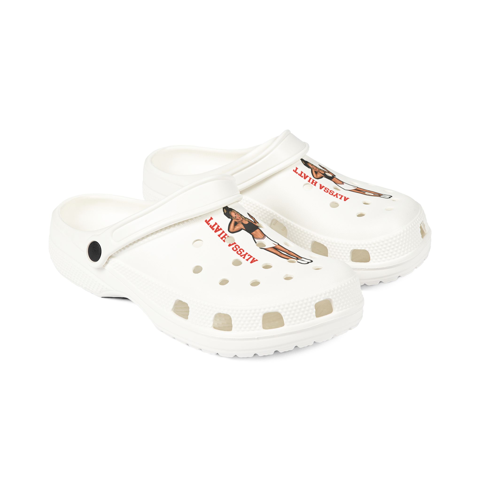 Rubber Clogs — character_name_vertical in White