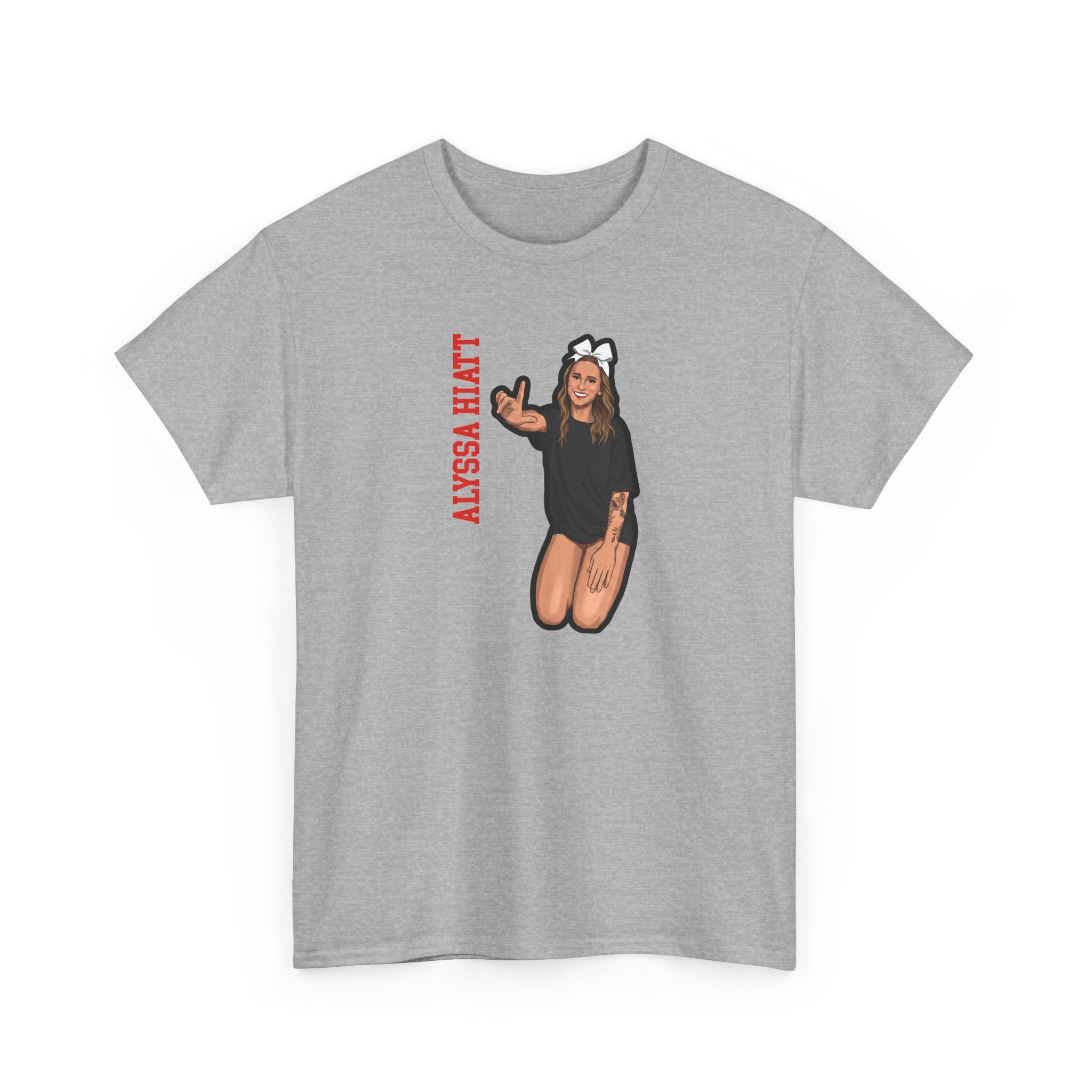Tee — character_name_vertical in Grey