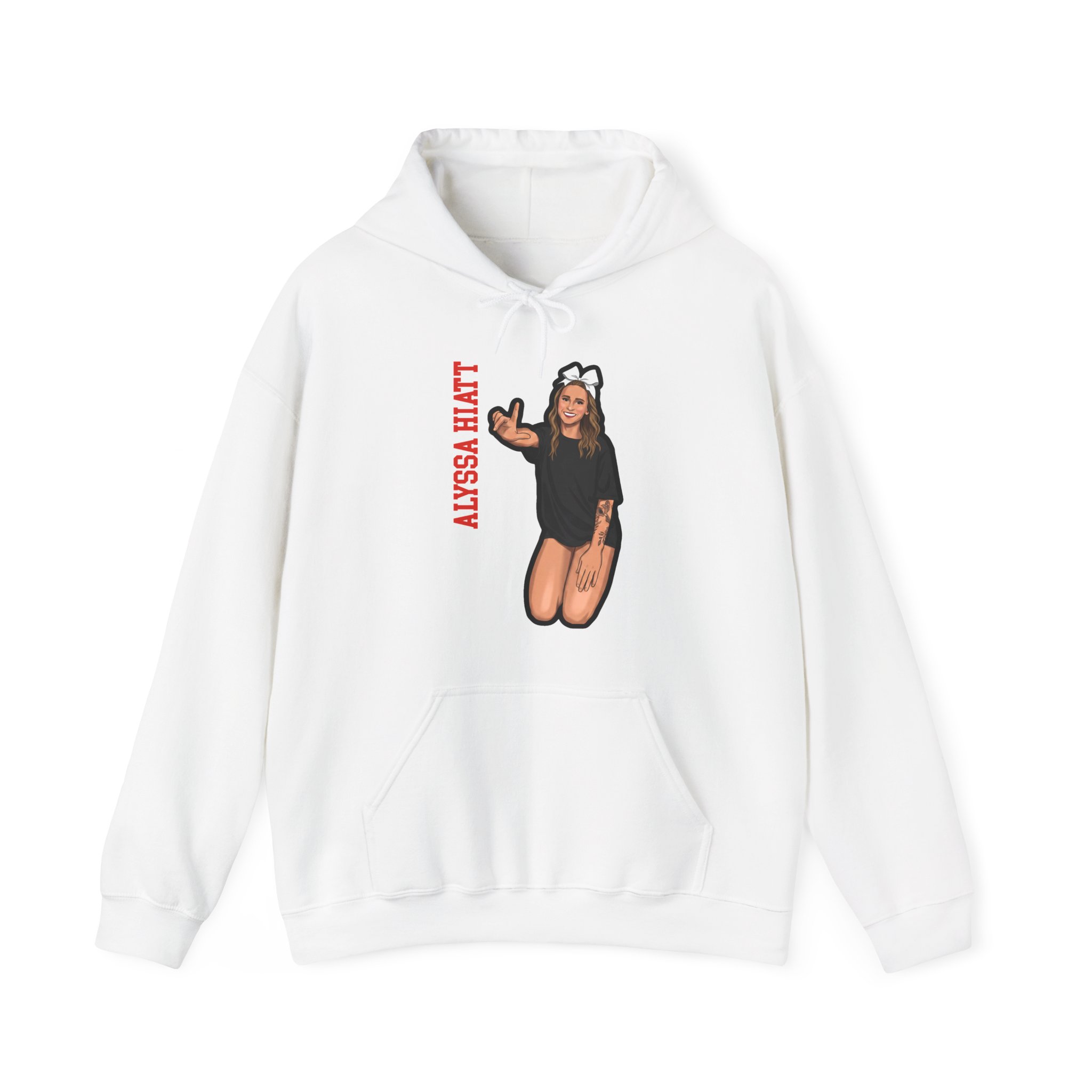 Hoodie — character_name_vertical in White