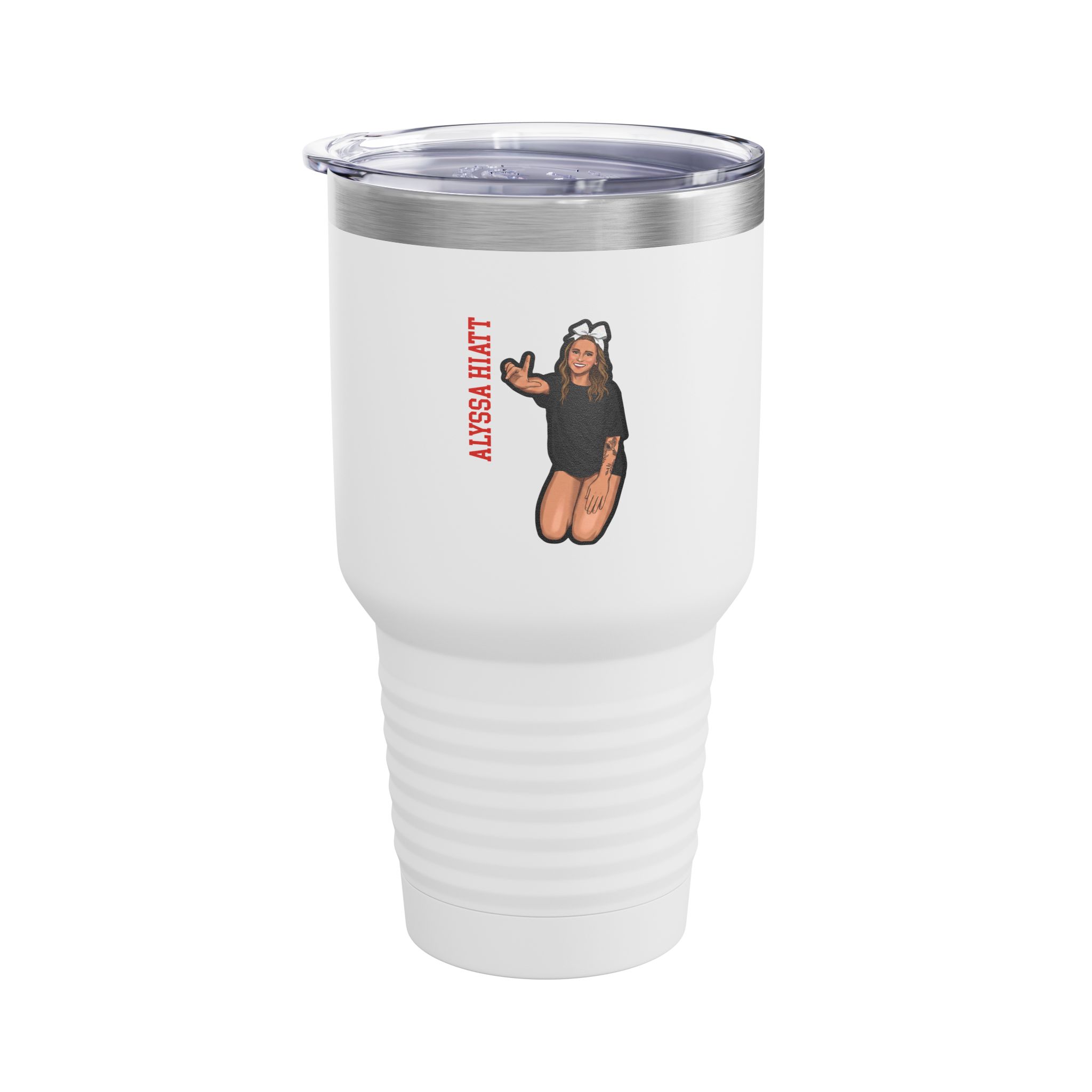 30oz Tumbler — character_name_vertical in White