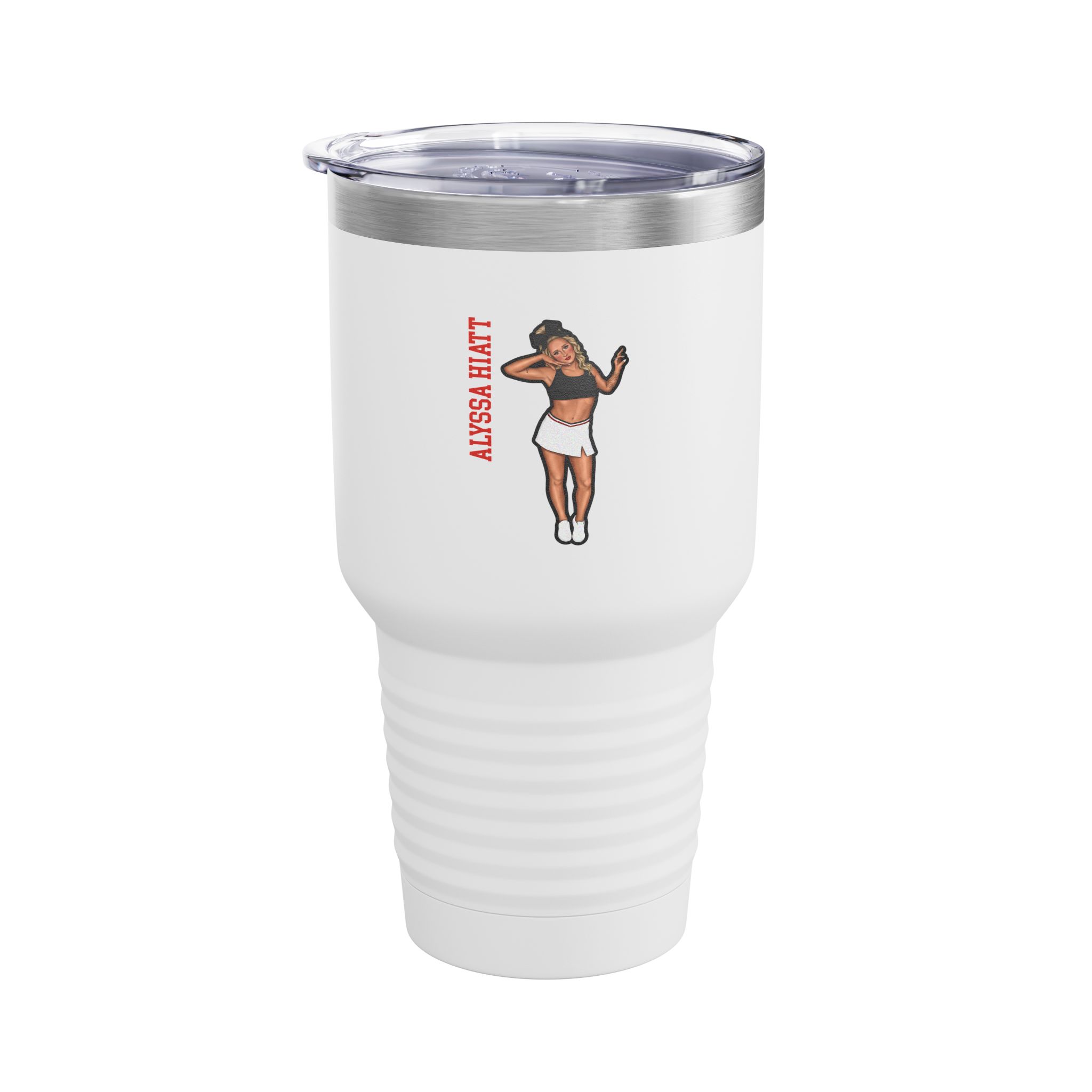 30oz Tumbler — character_name_vertical in White