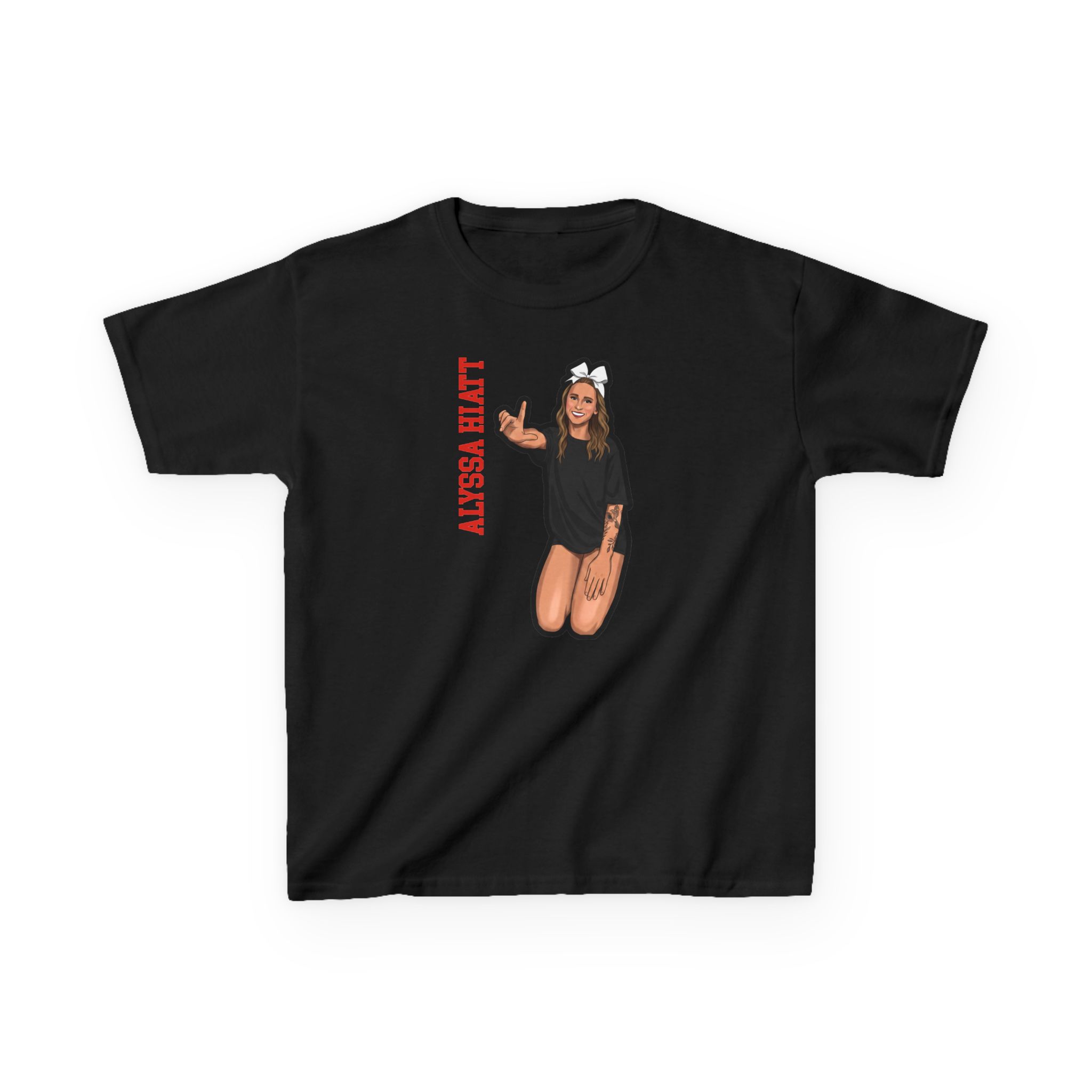 Youth Tee — character_name_vertical in Black