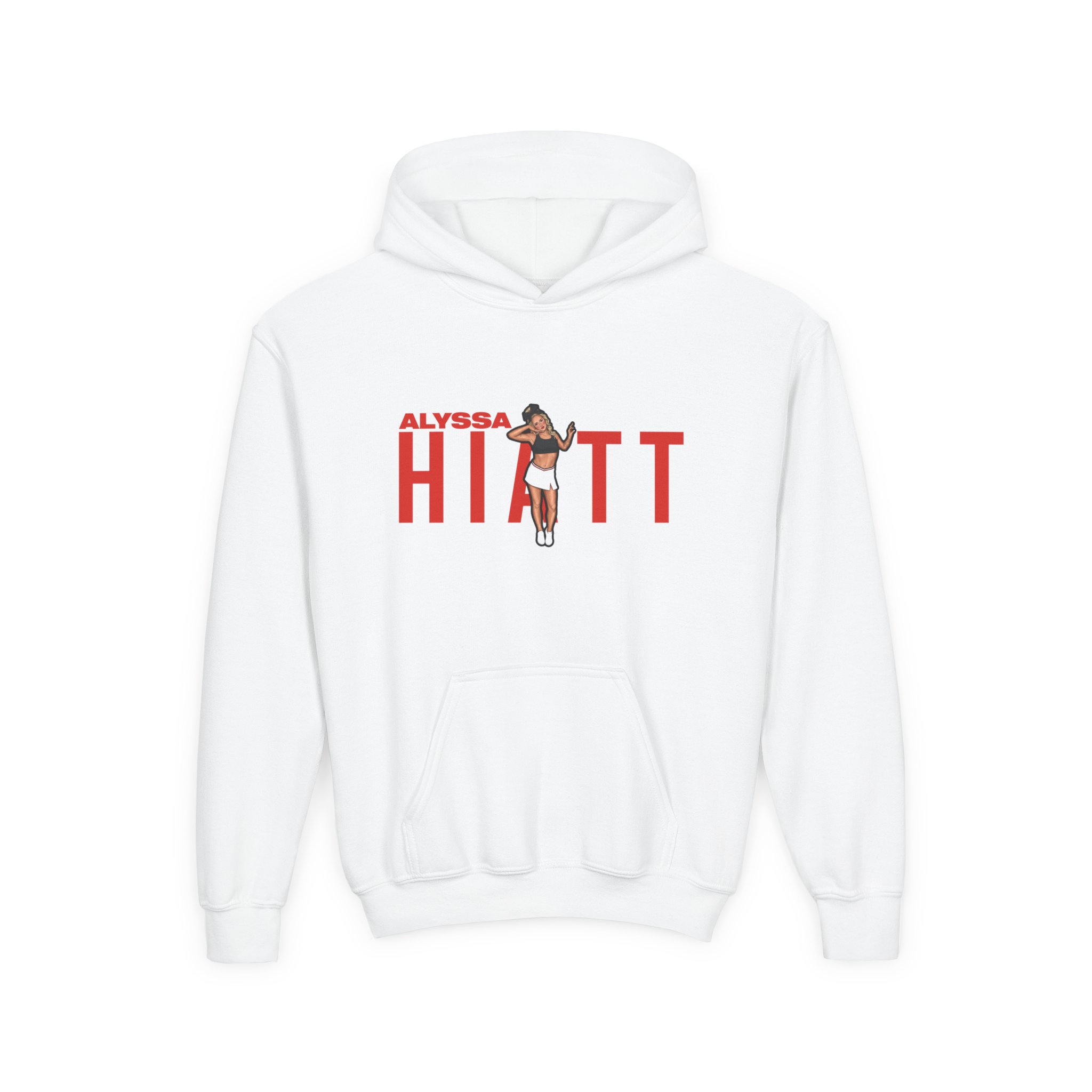 Youth Hoodie — character_player_name in White