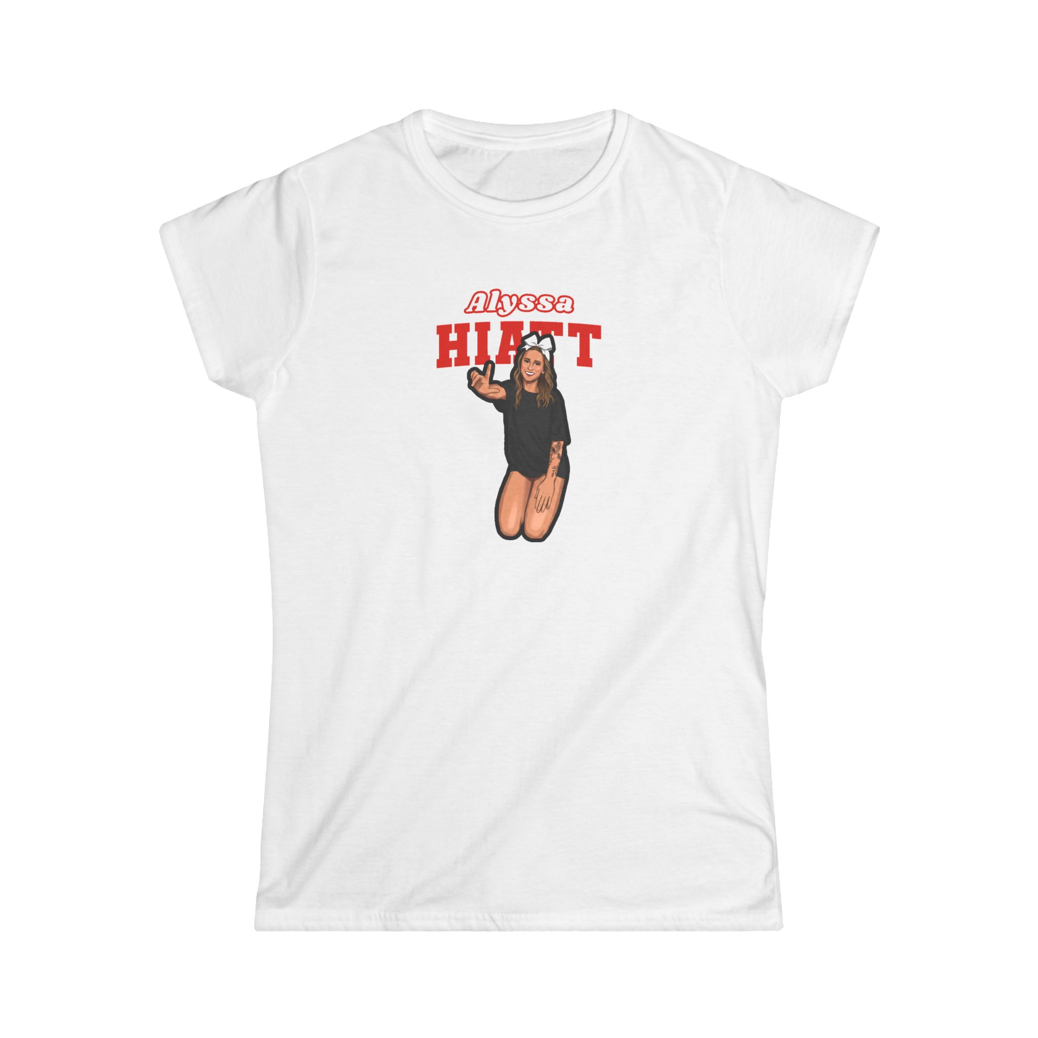 Women's Softstyle Tee — character_name_arch in White