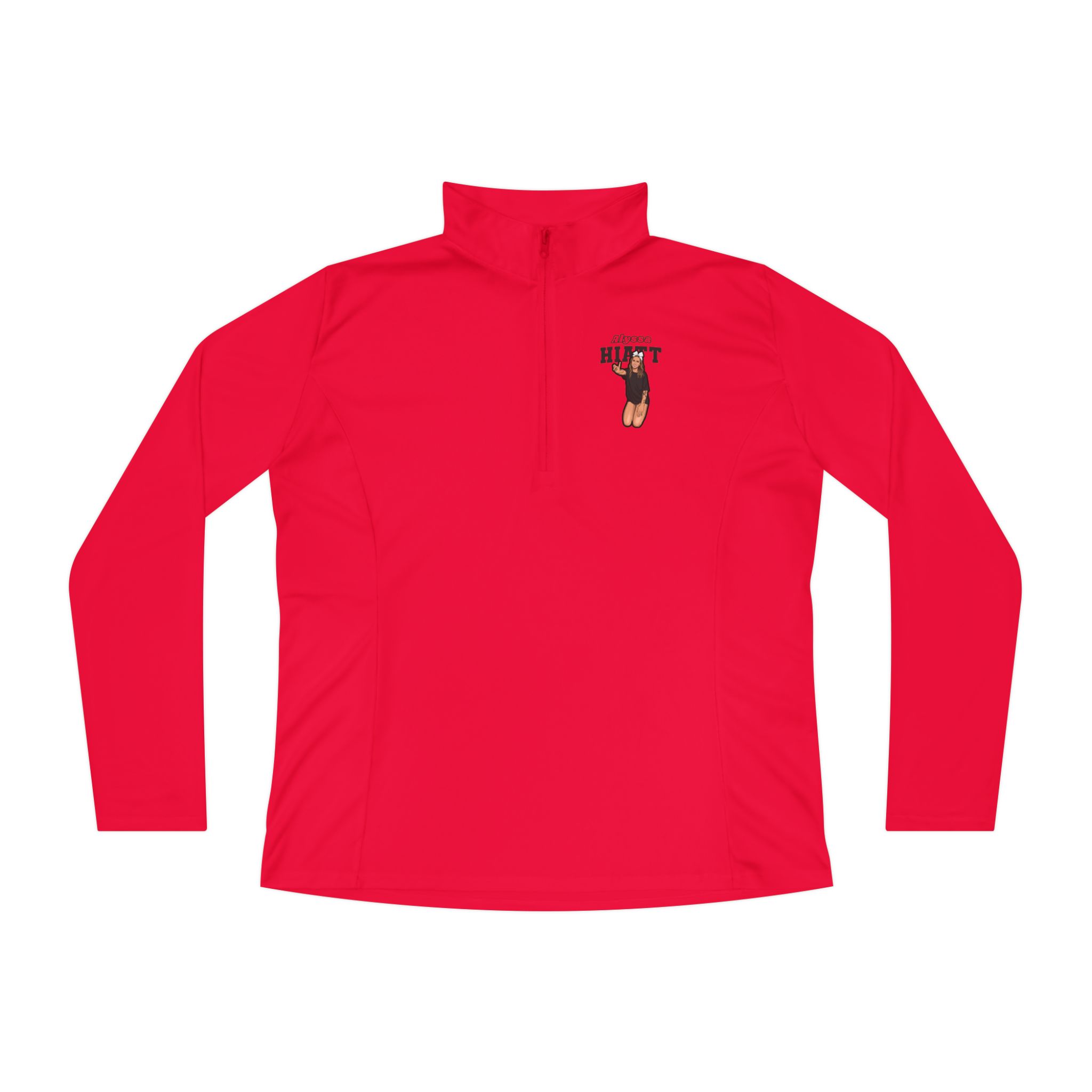 Women's Q-Zip Pullover — character_name_arch in Red