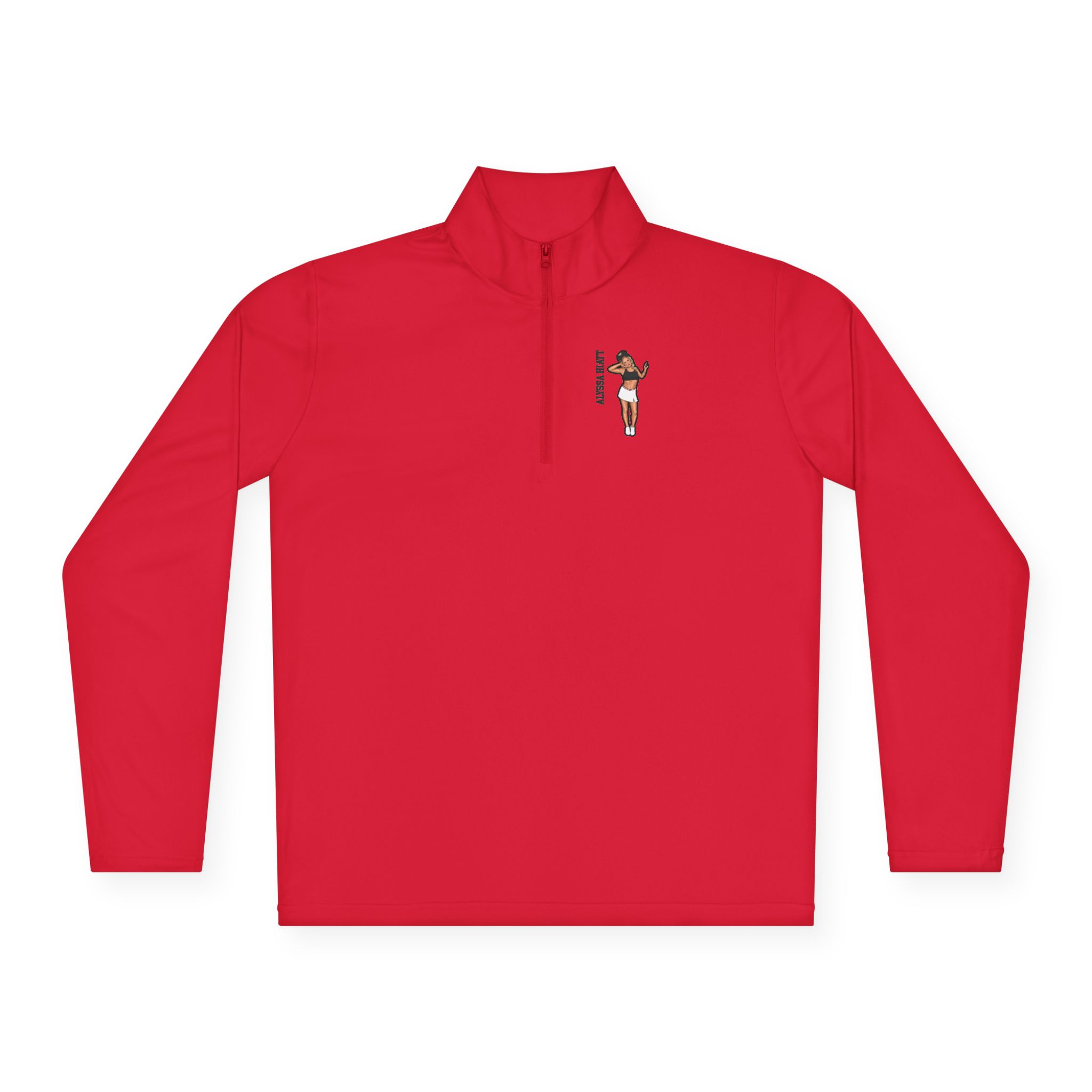 Q-Zip Pullover — character_name_vertical in Red