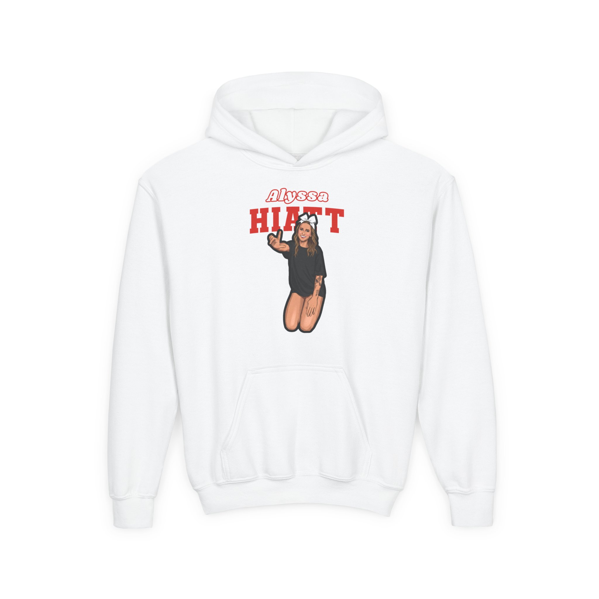 Youth Hoodie — character_name_arch in White