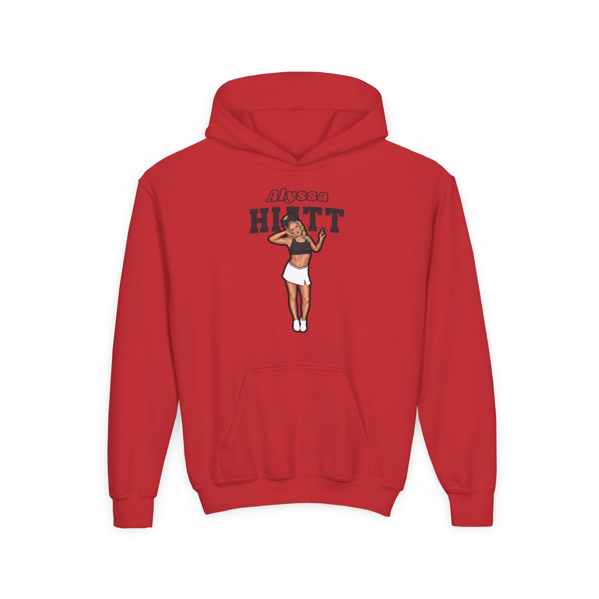 Youth Hoodie — character_name_arch in Red