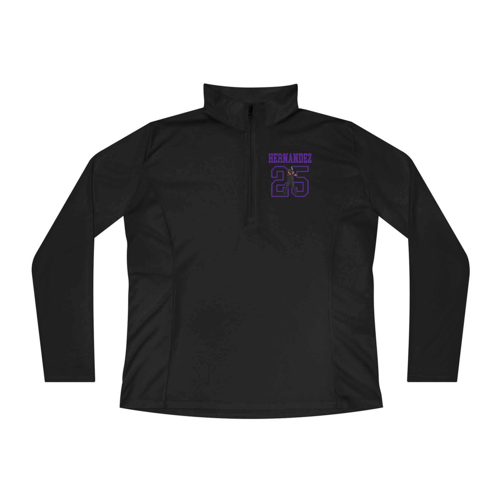 Women's Q-Zip Pullover — character_shirsey in Black