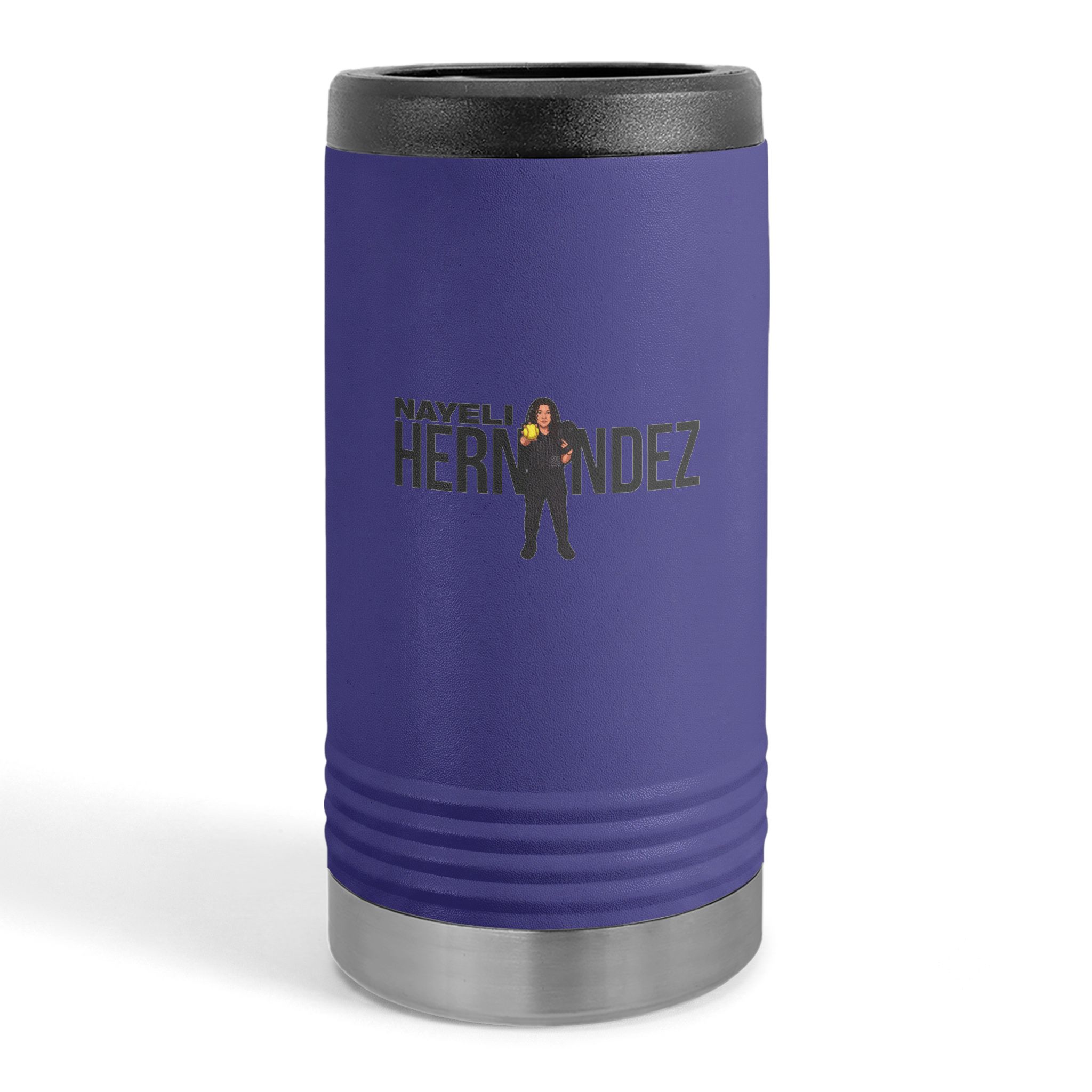 Slim Stainless Can Cooler — character_player_name in Purple