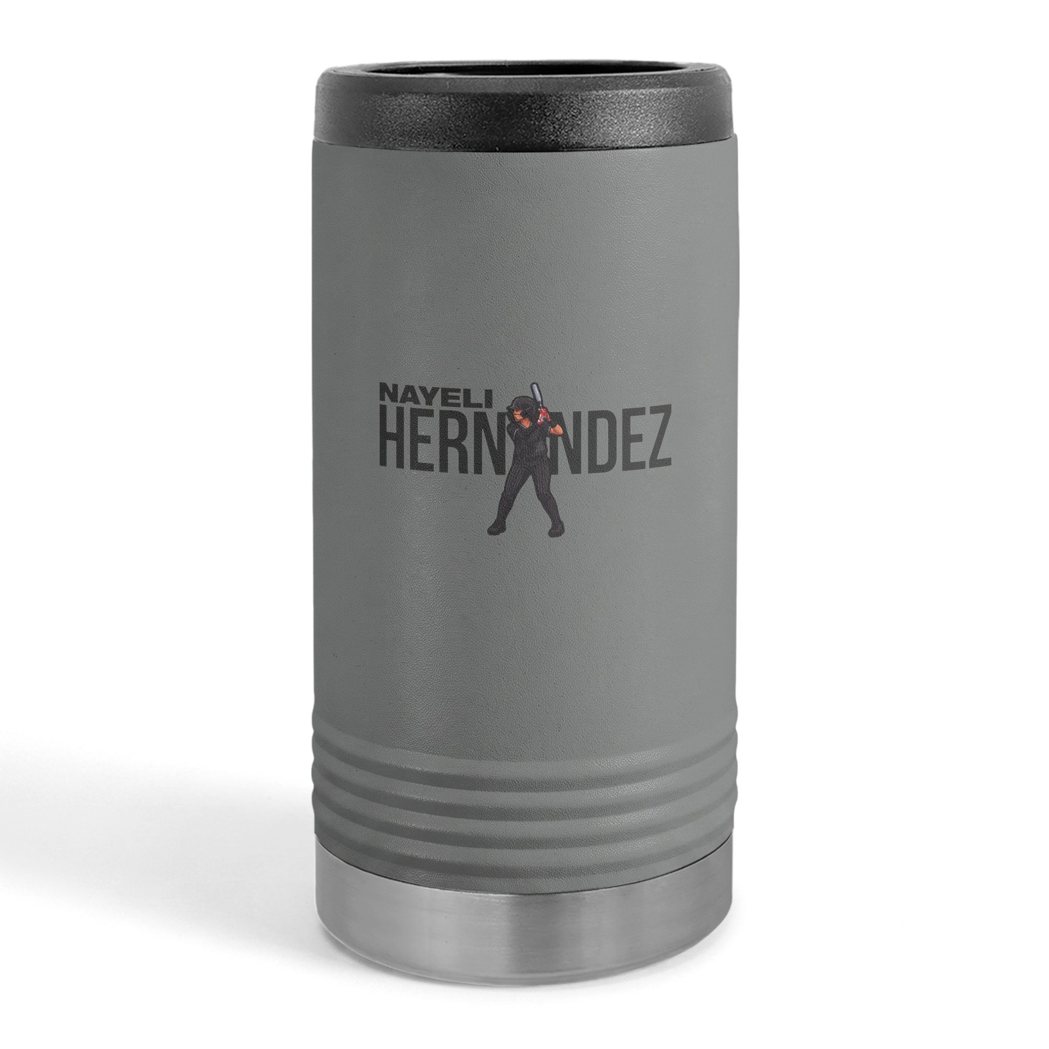 Slim Stainless Can Cooler — character_player_name in Grey