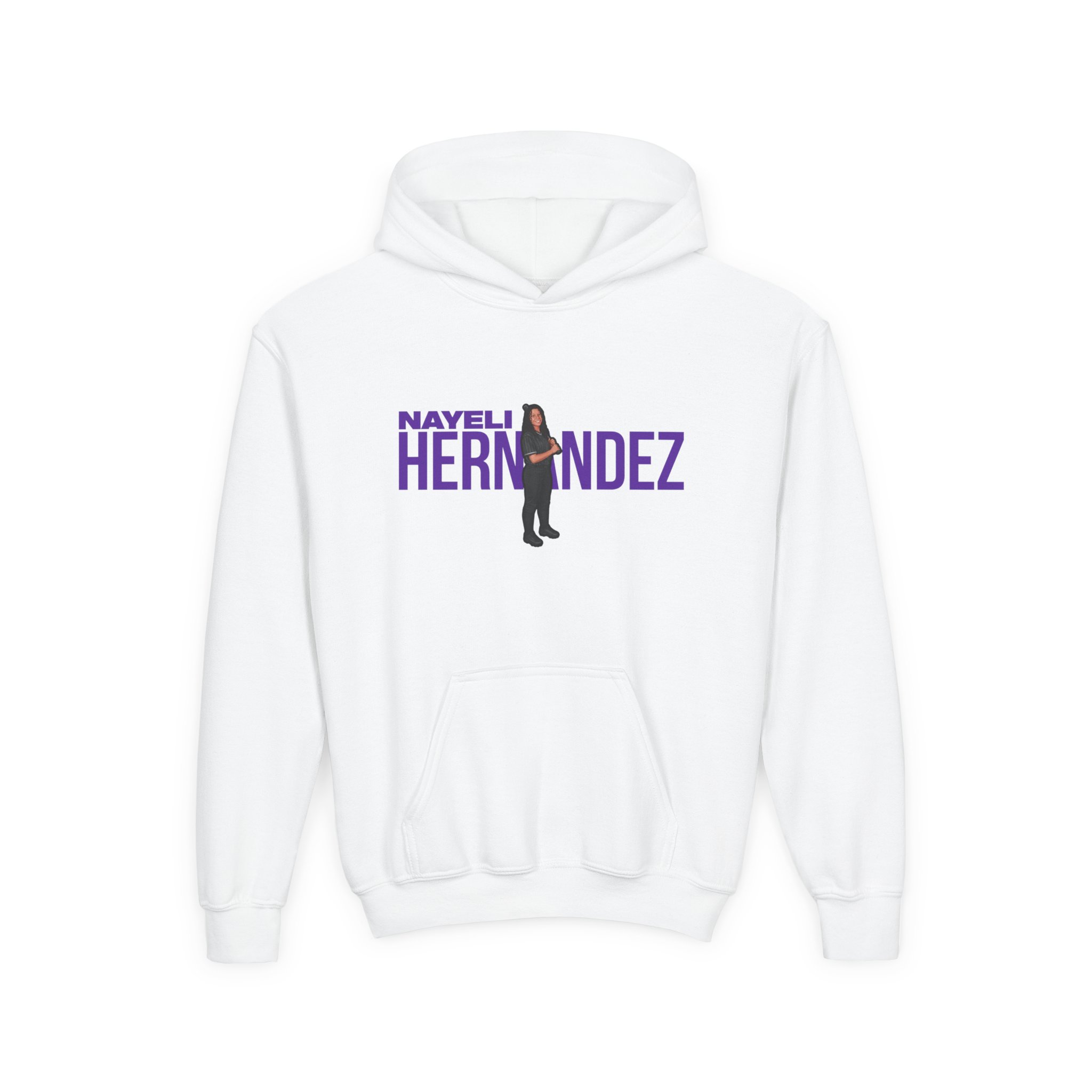 Youth Hoodie — character_player_name in White