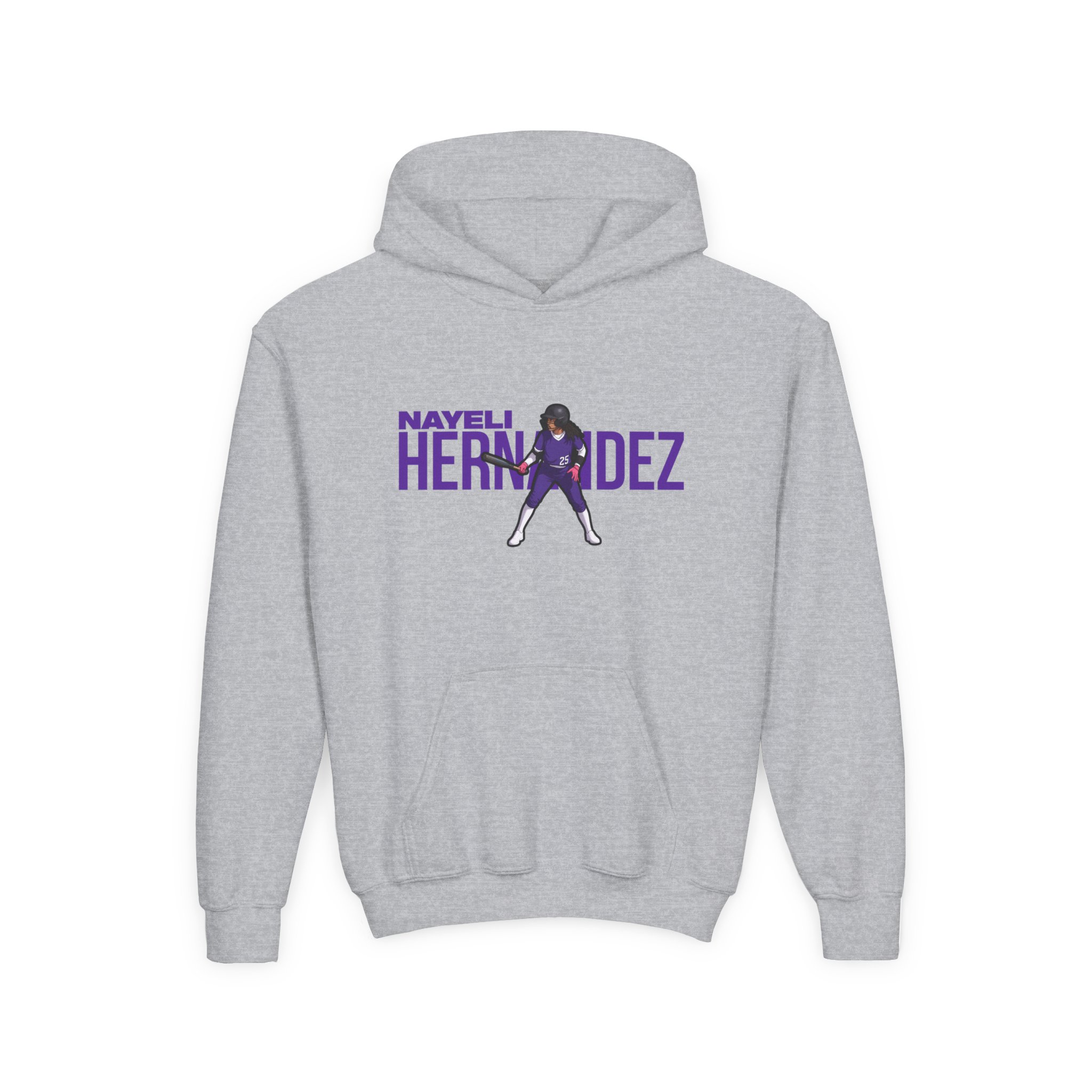 Youth Hoodie — character_player_name in Grey