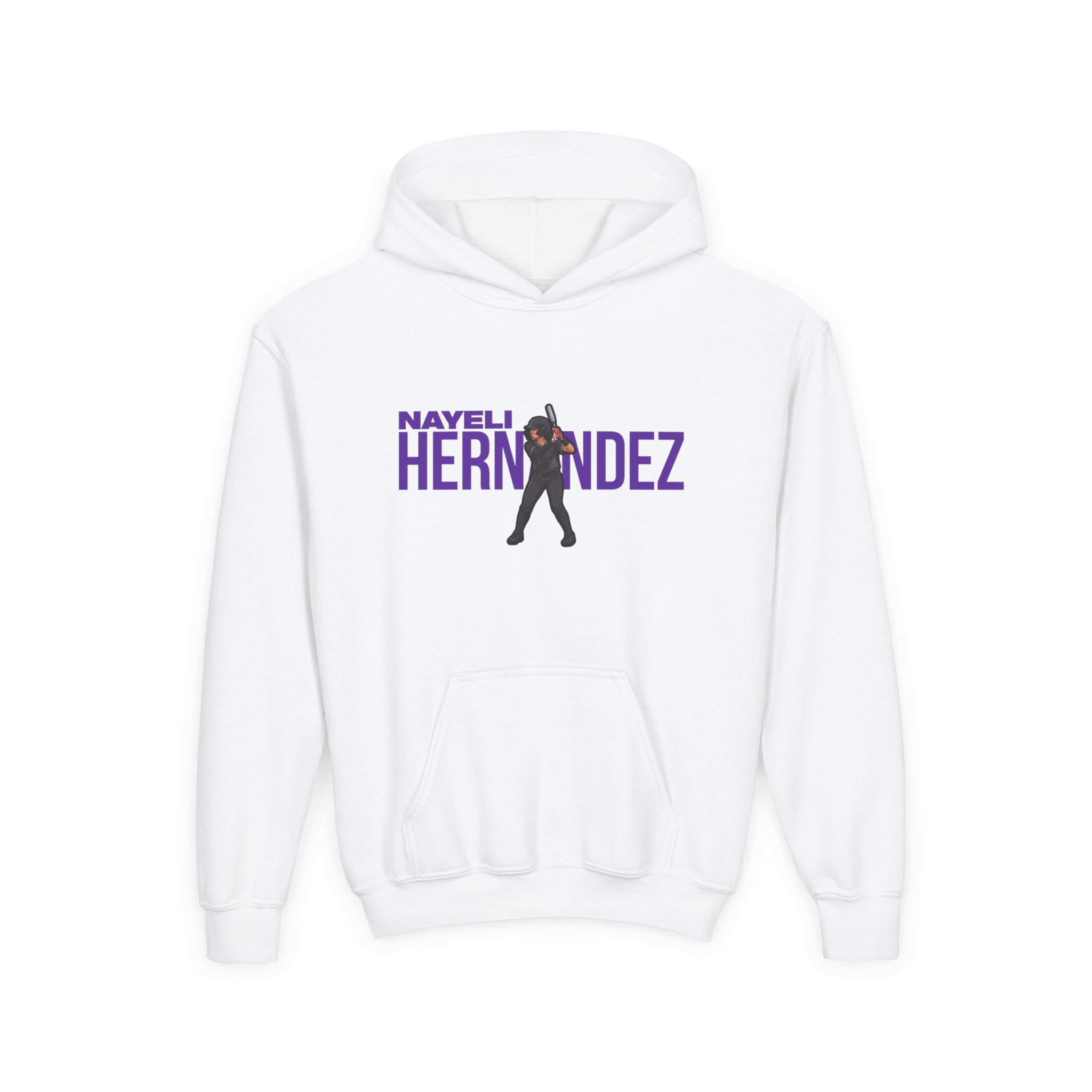 Youth Hoodie — character_player_name in White