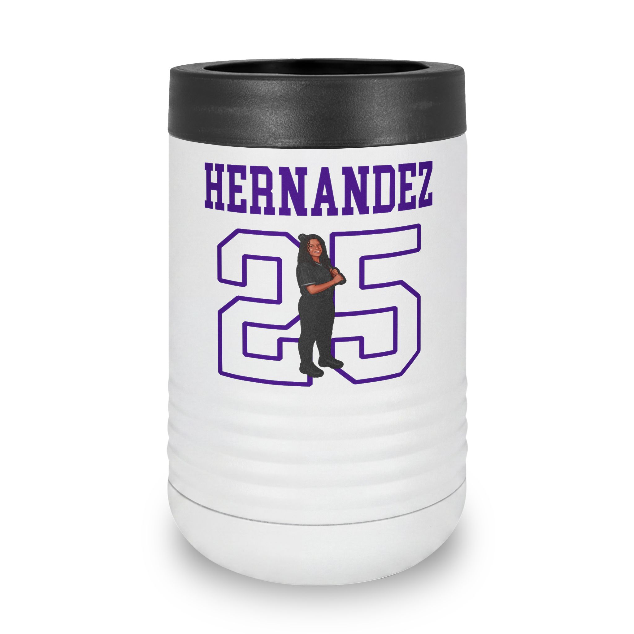 Stainless Can Cooler — character_shirsey in White