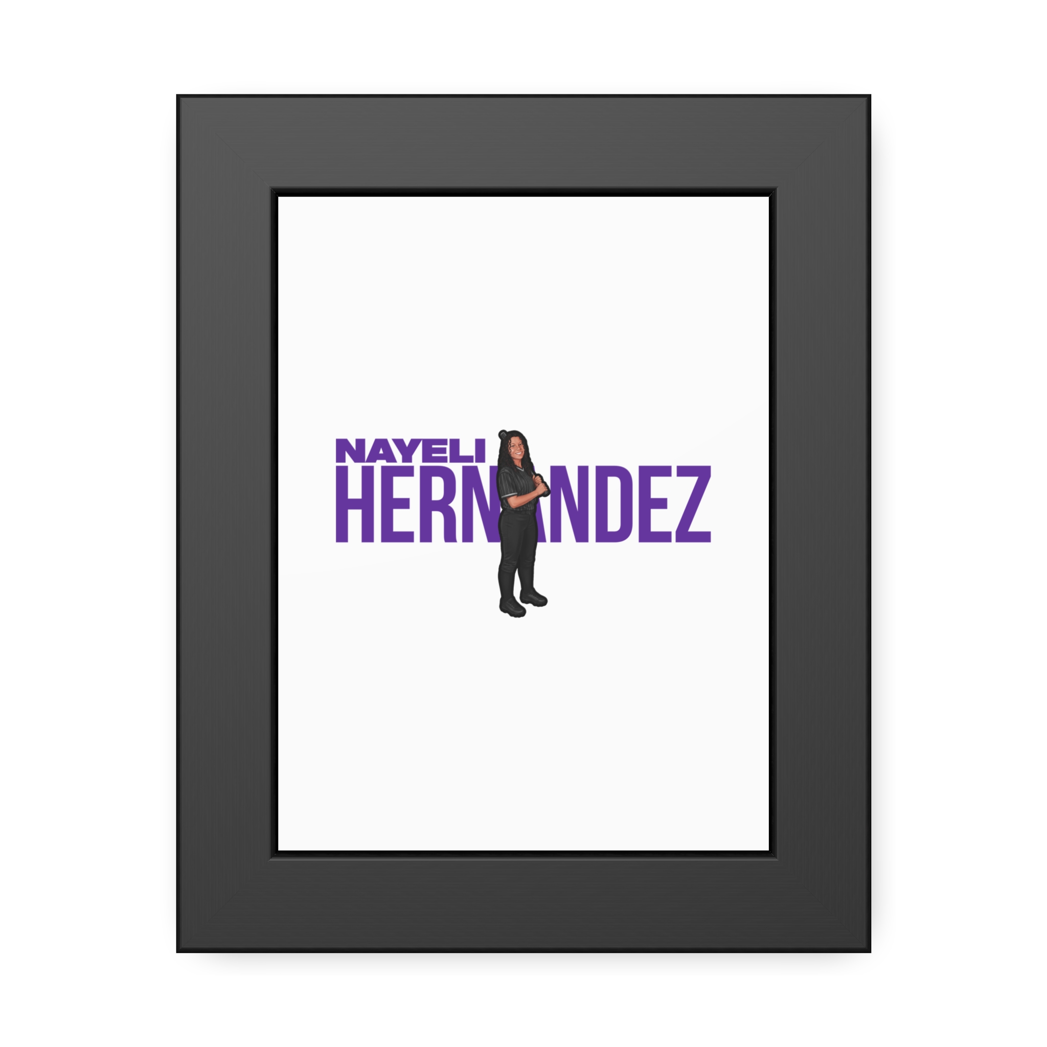 Framed Poster — character_player_name in Black