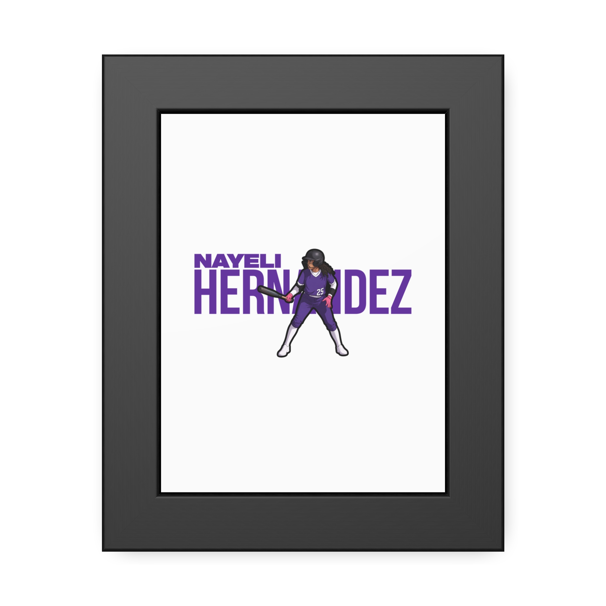 Framed Poster — character_player_name in Black