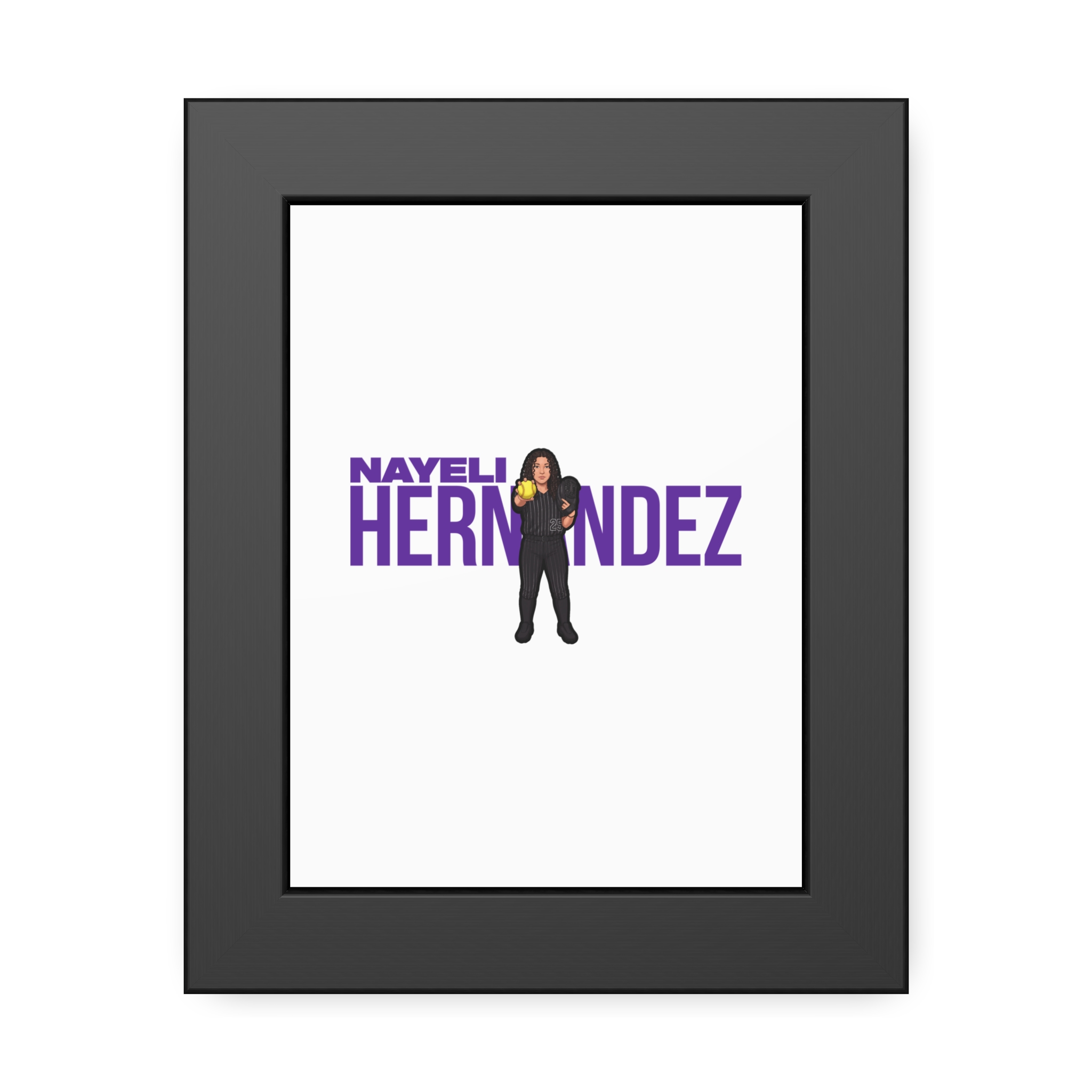 Framed Poster — character_player_name in Black
