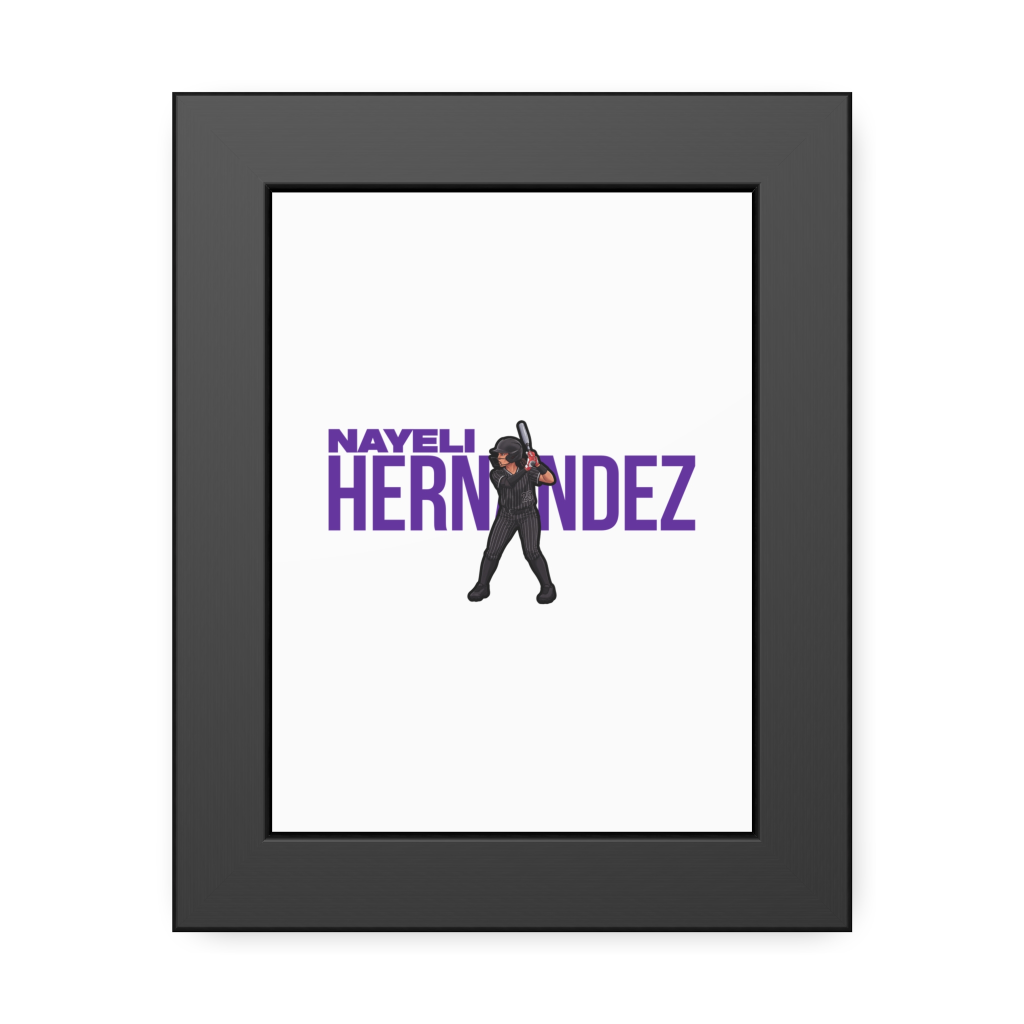 Framed Poster — character_player_name in Black