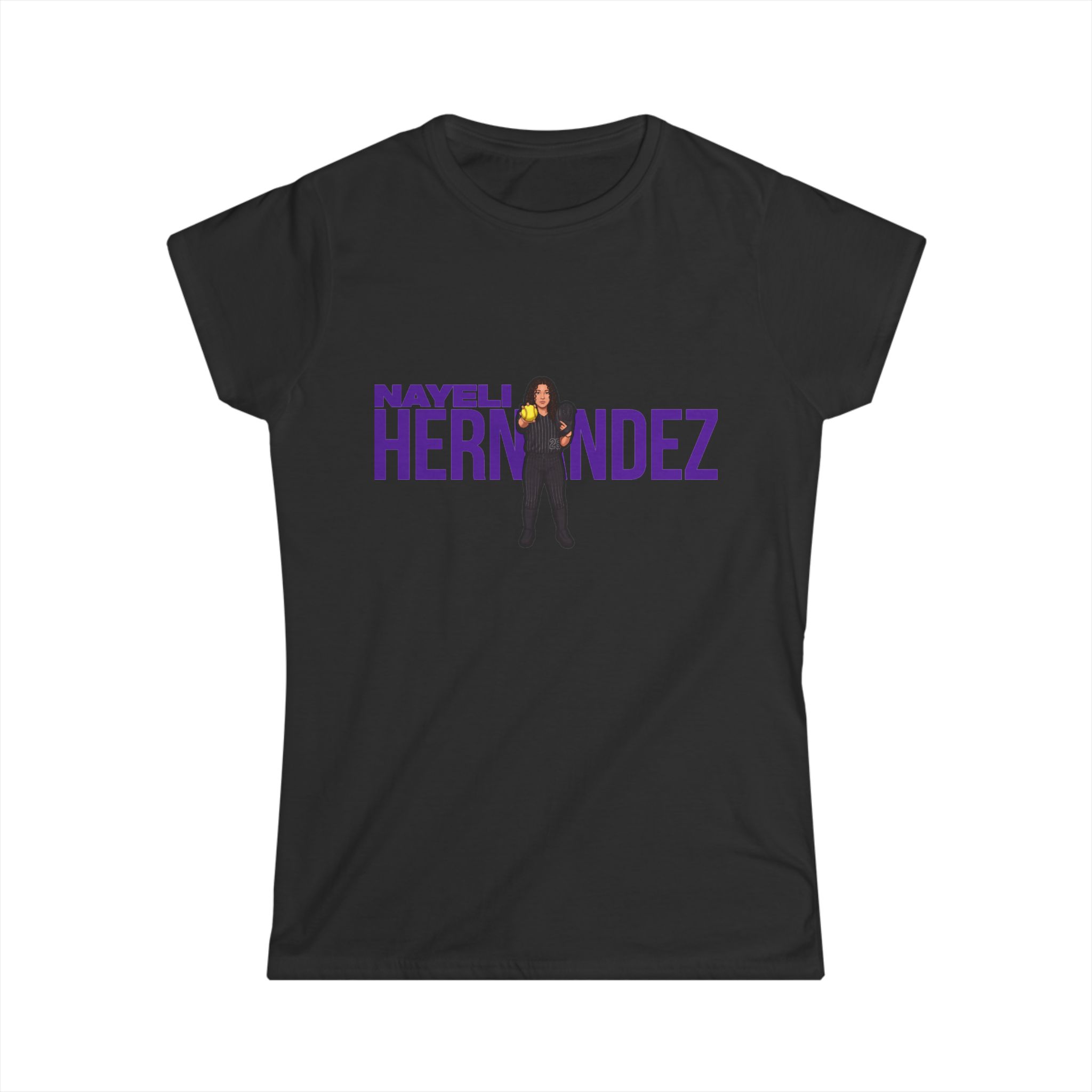 Women's Softstyle Tee — character_player_name in Black