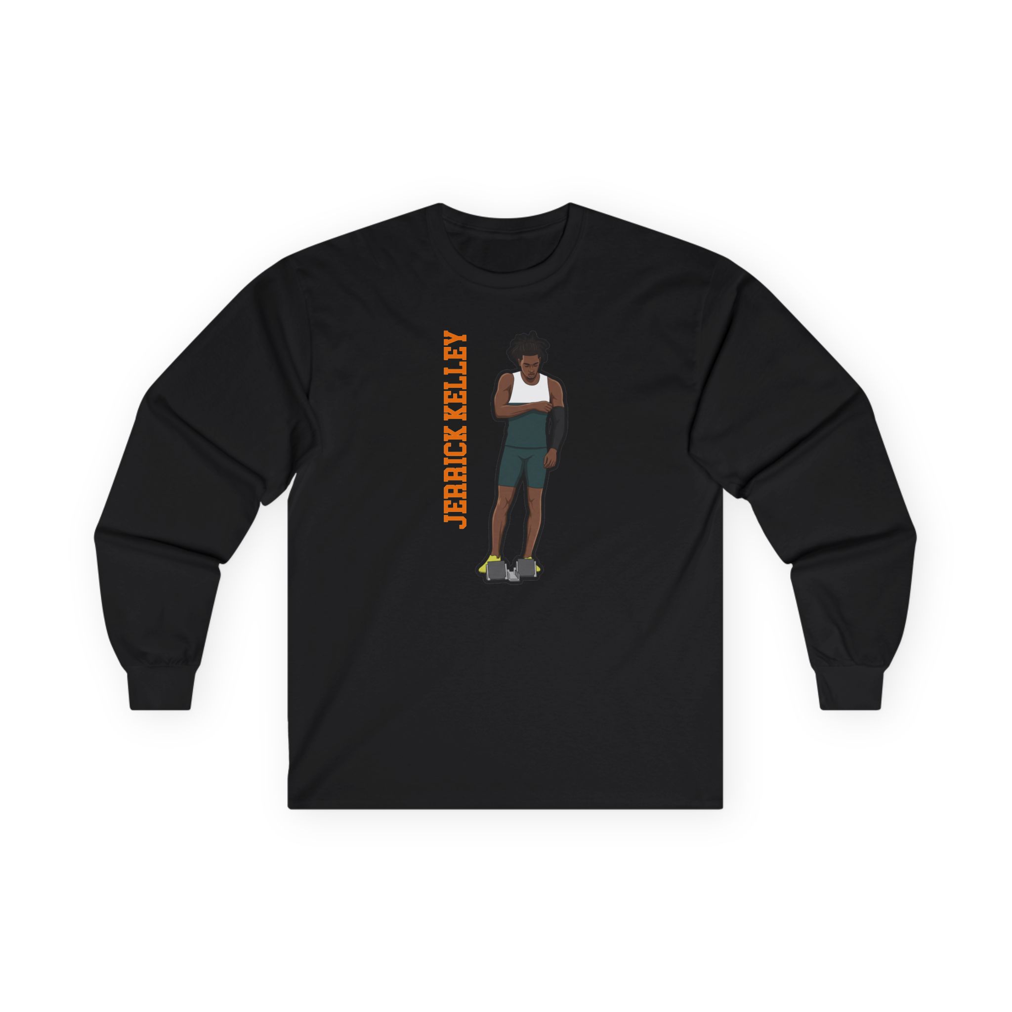 Long Sleeve Tee — character_name_vertical in Black