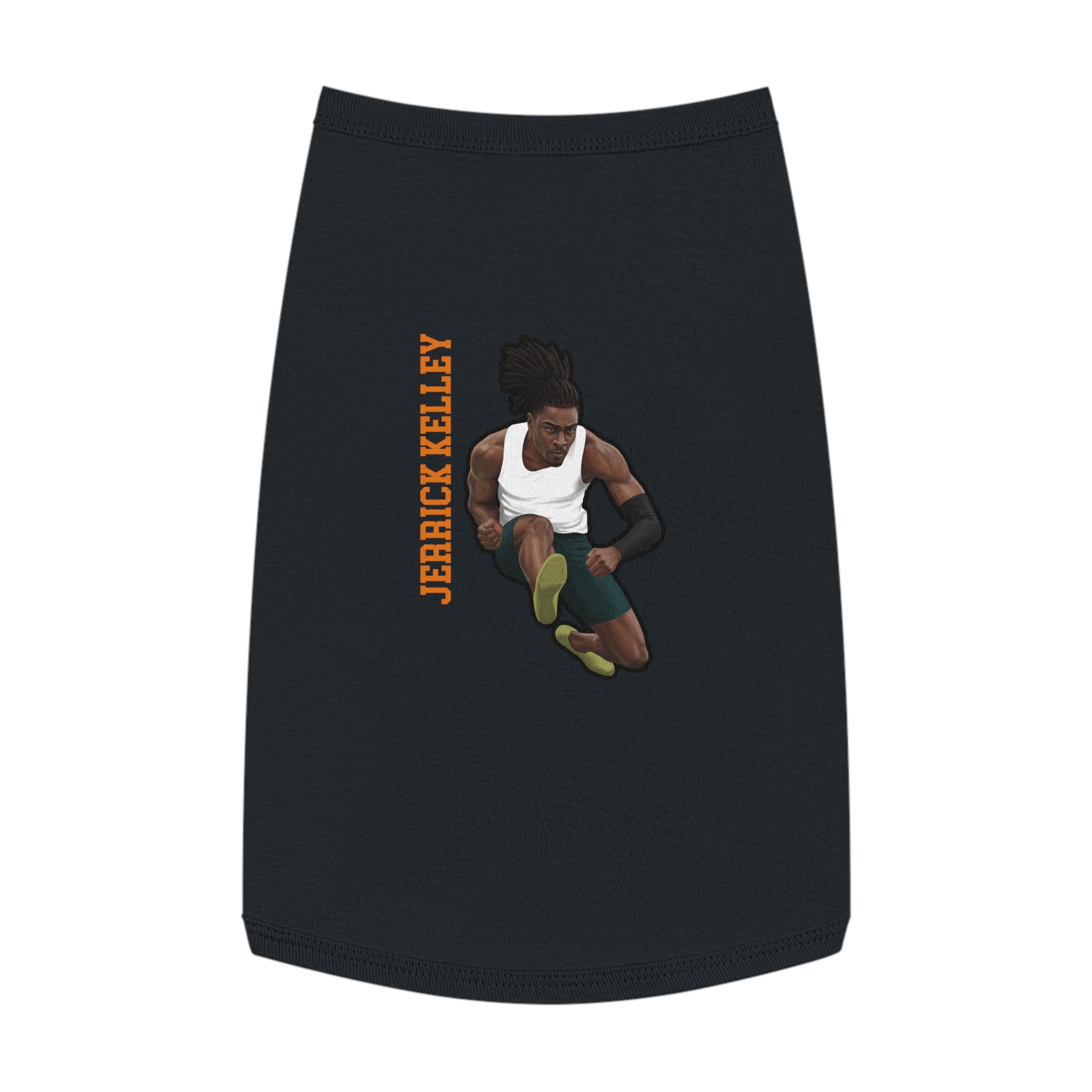 Pet Tank Top — character_name_vertical in Black