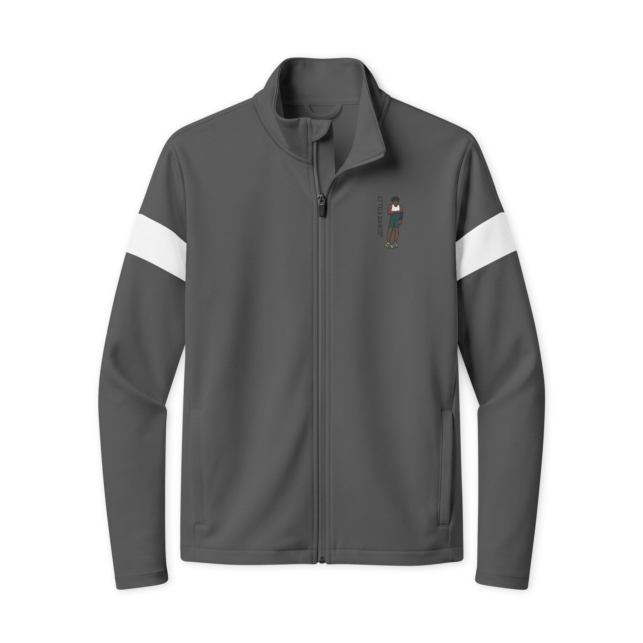 Travel Full-Zip Jacket — character_name_vertical in Iron Grey/ White