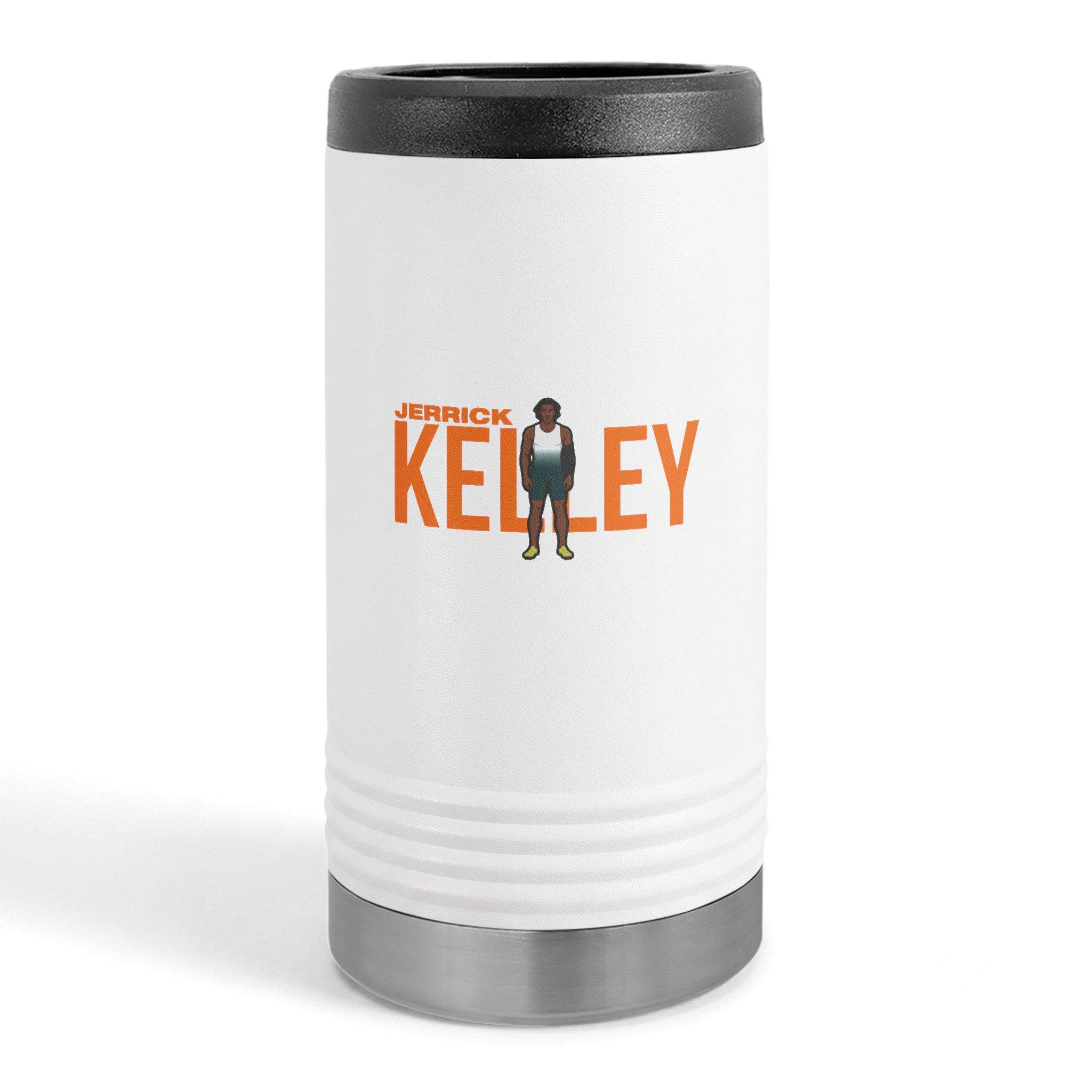 Slim Stainless Can Cooler — character_player_name in White