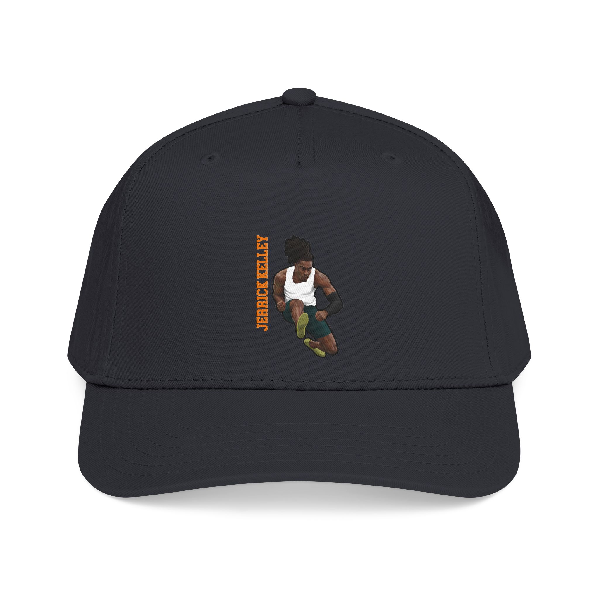 Baseball Cap — character_name_vertical in Black