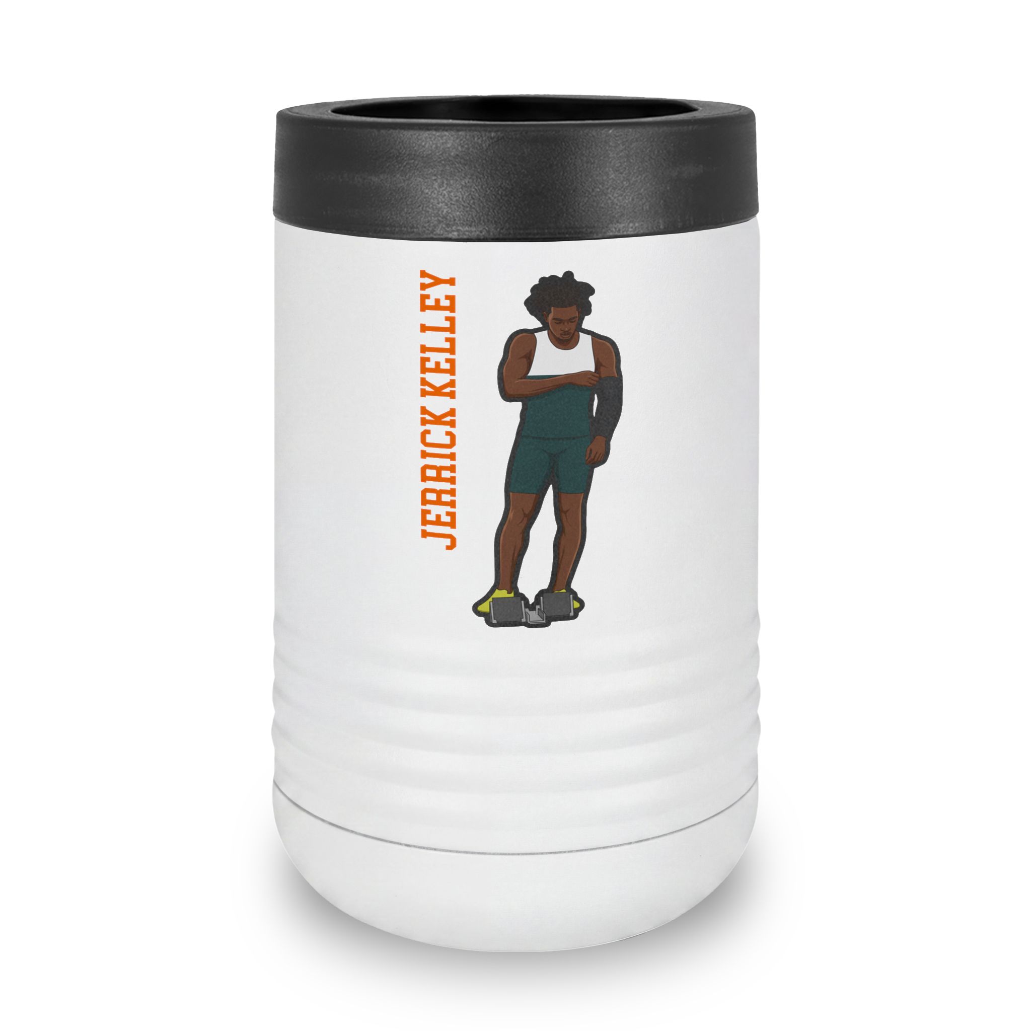 Stainless Can Cooler — character_name_vertical in White