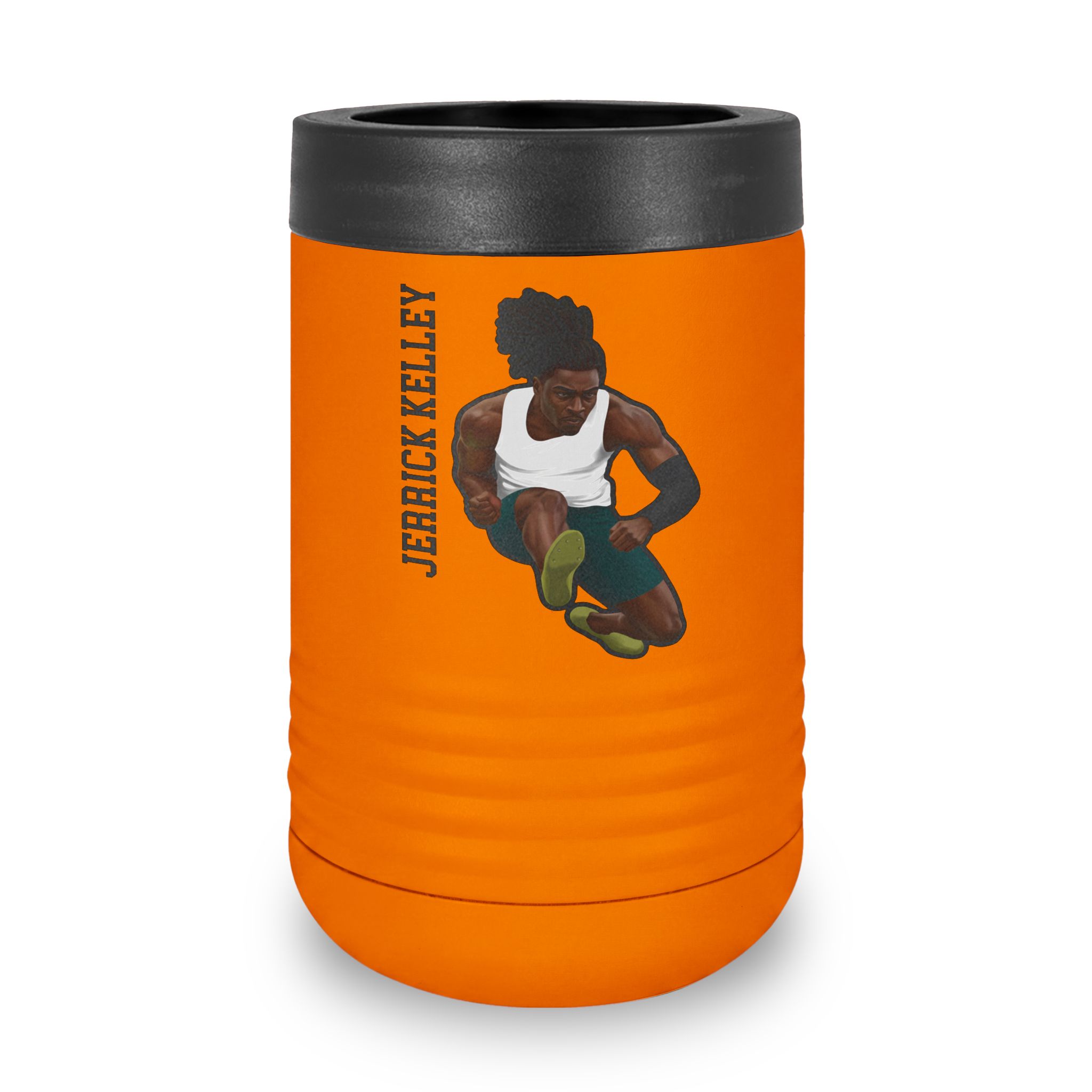 Stainless Can Cooler — character_name_vertical in Orange