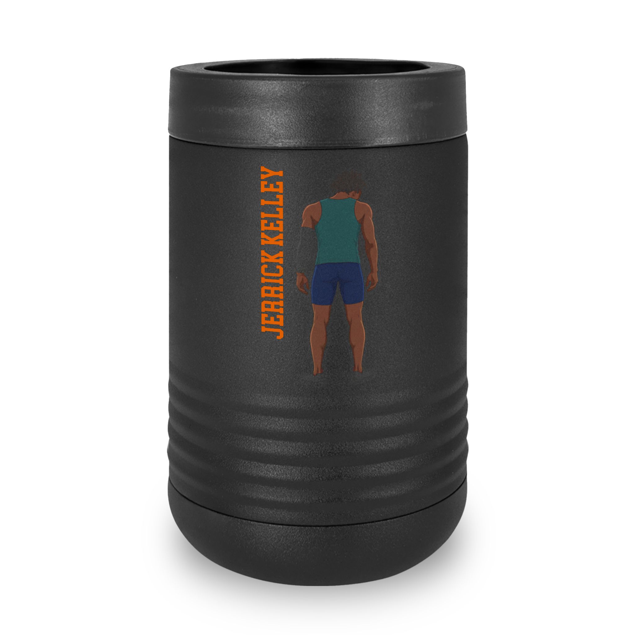 Stainless Can Cooler — character_name_vertical in Black