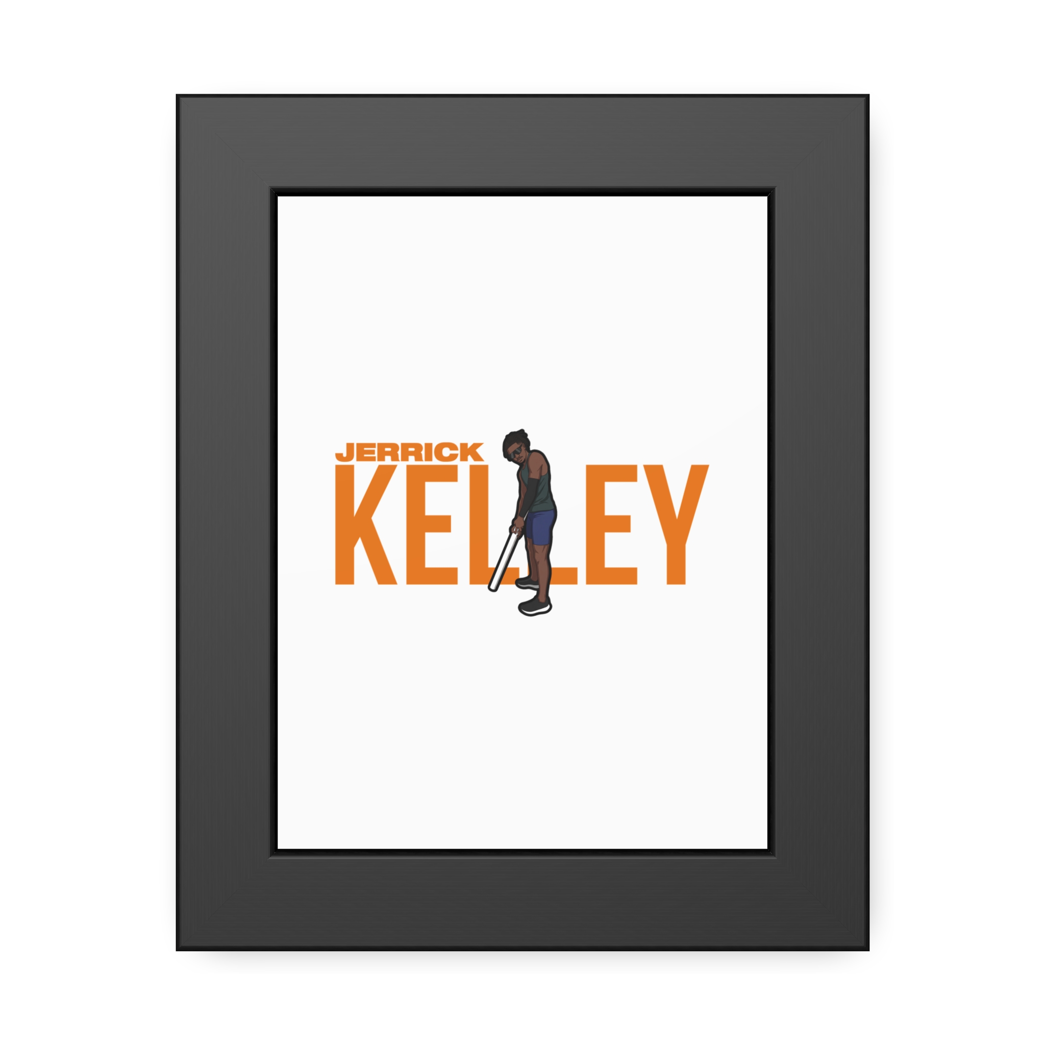 Framed Poster — character_player_name in Black